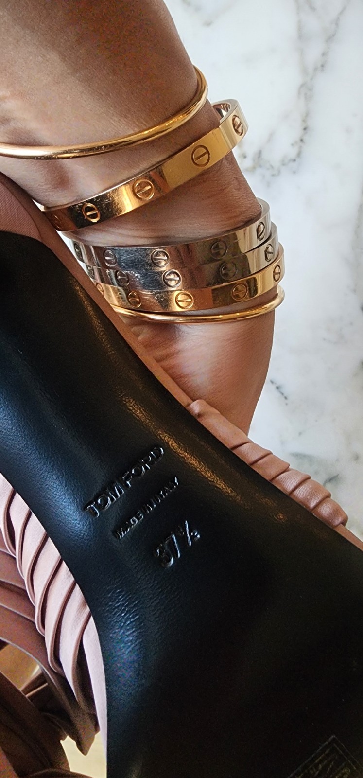 Tom Ford Pink Satin Knotted Slip On Slide Mule Size 37.5
