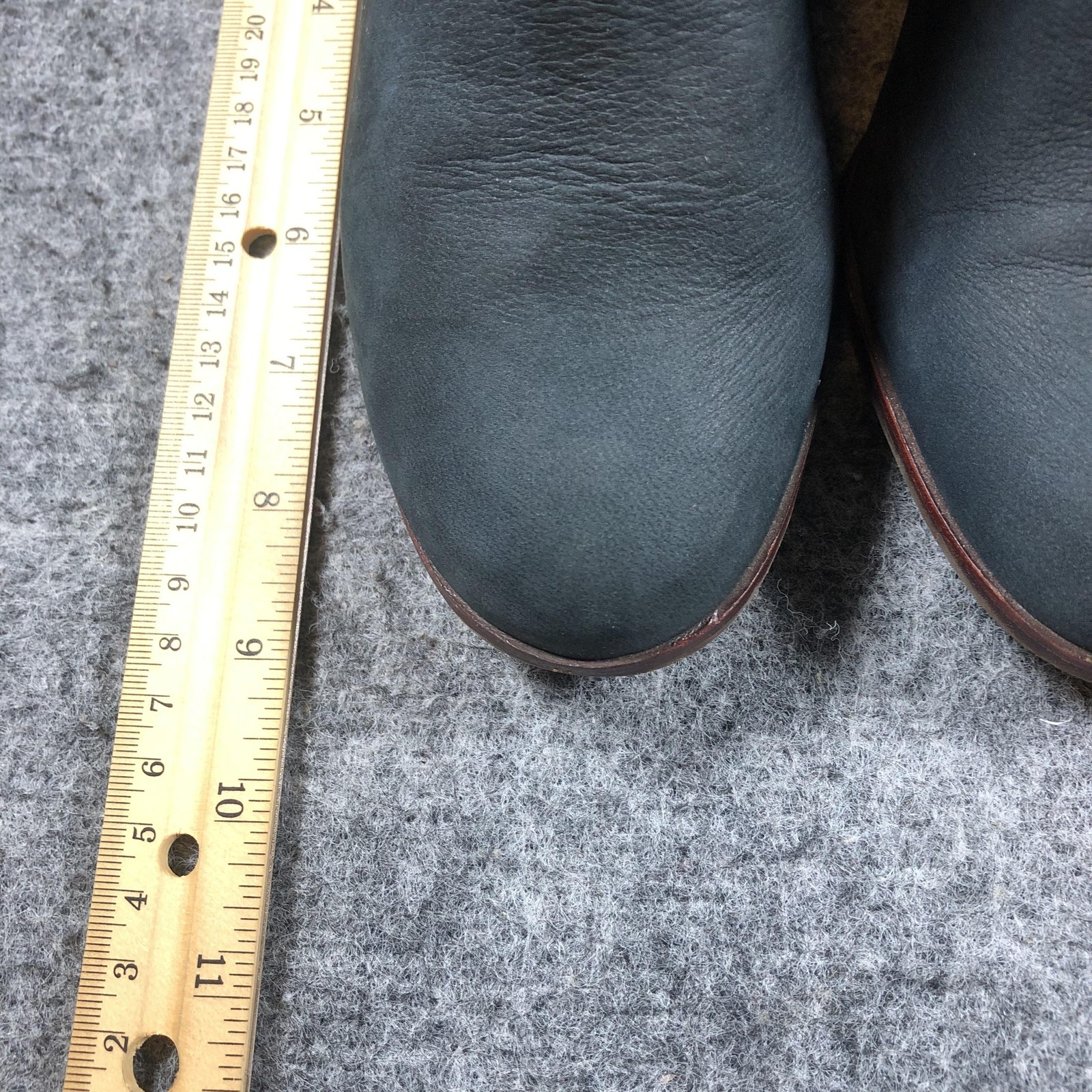 ED Ellen DeGeneres Boots Womens Size 8 M Blue Leather Denim Madaleina Block Heel