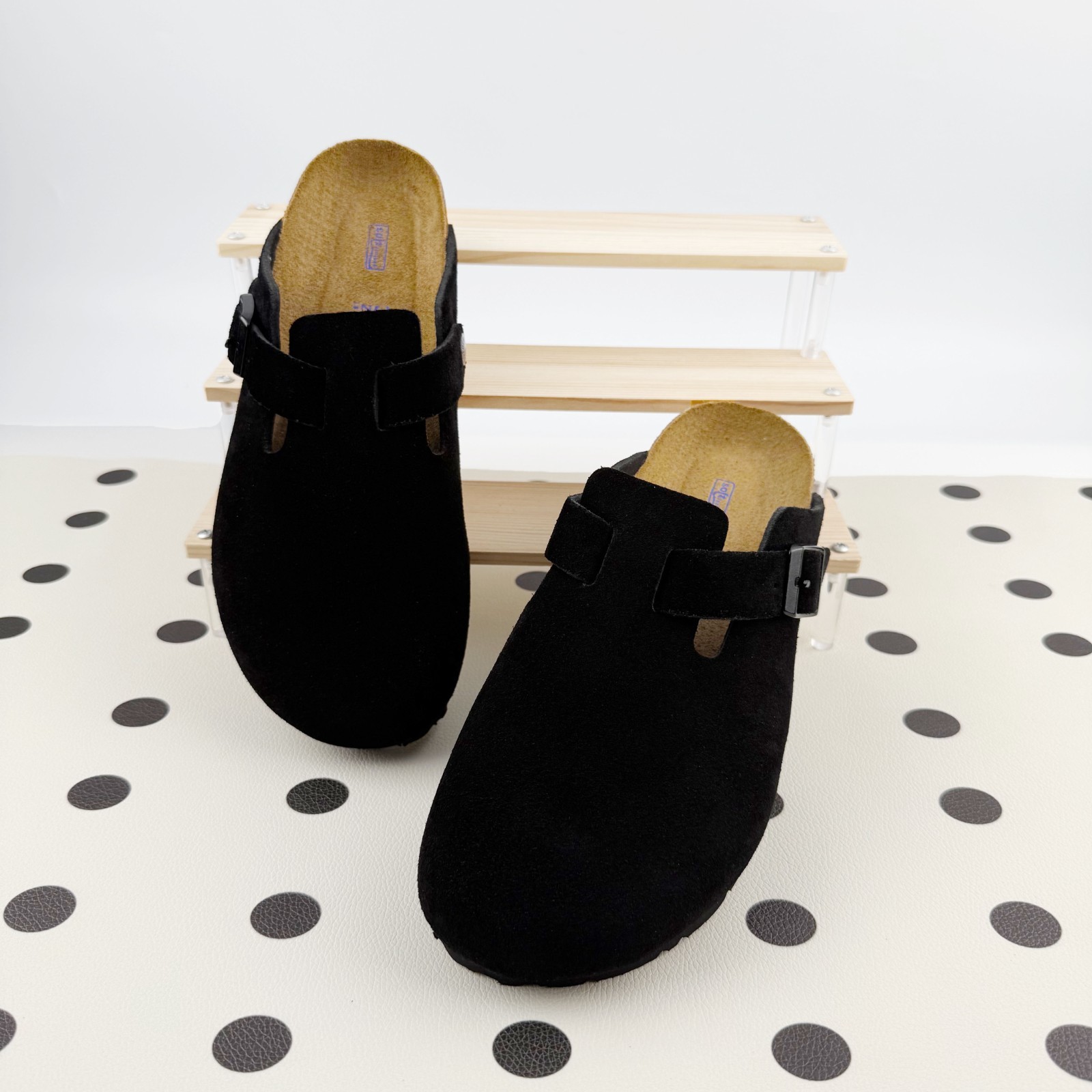 Birkenstock Boston Black Suede Leather Soft Footbed Clog Women and Men Shoes