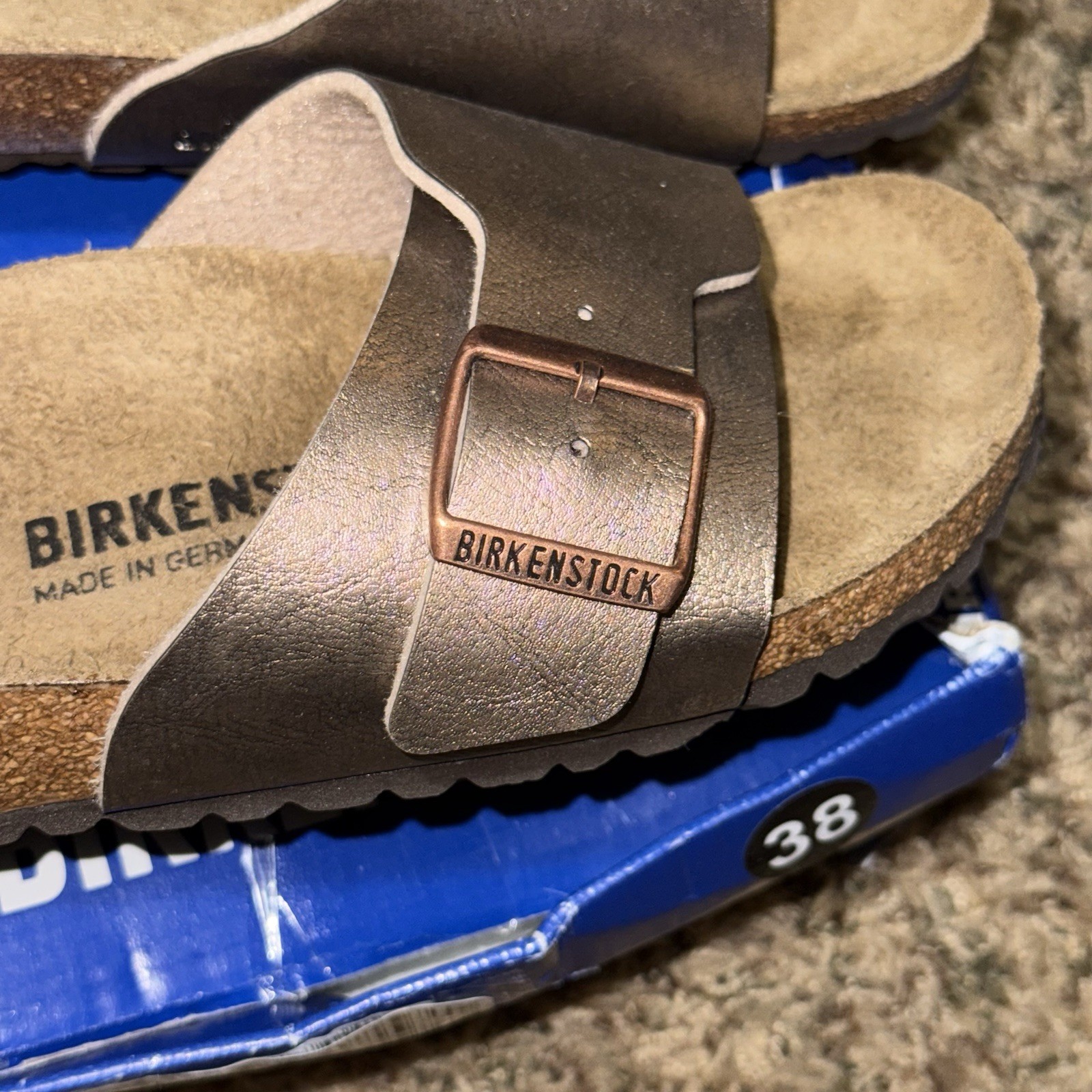 Birkenstock Womens CATALINA Big Buckle Graceful TAUPE Narrow US 8 EU 39 NEW