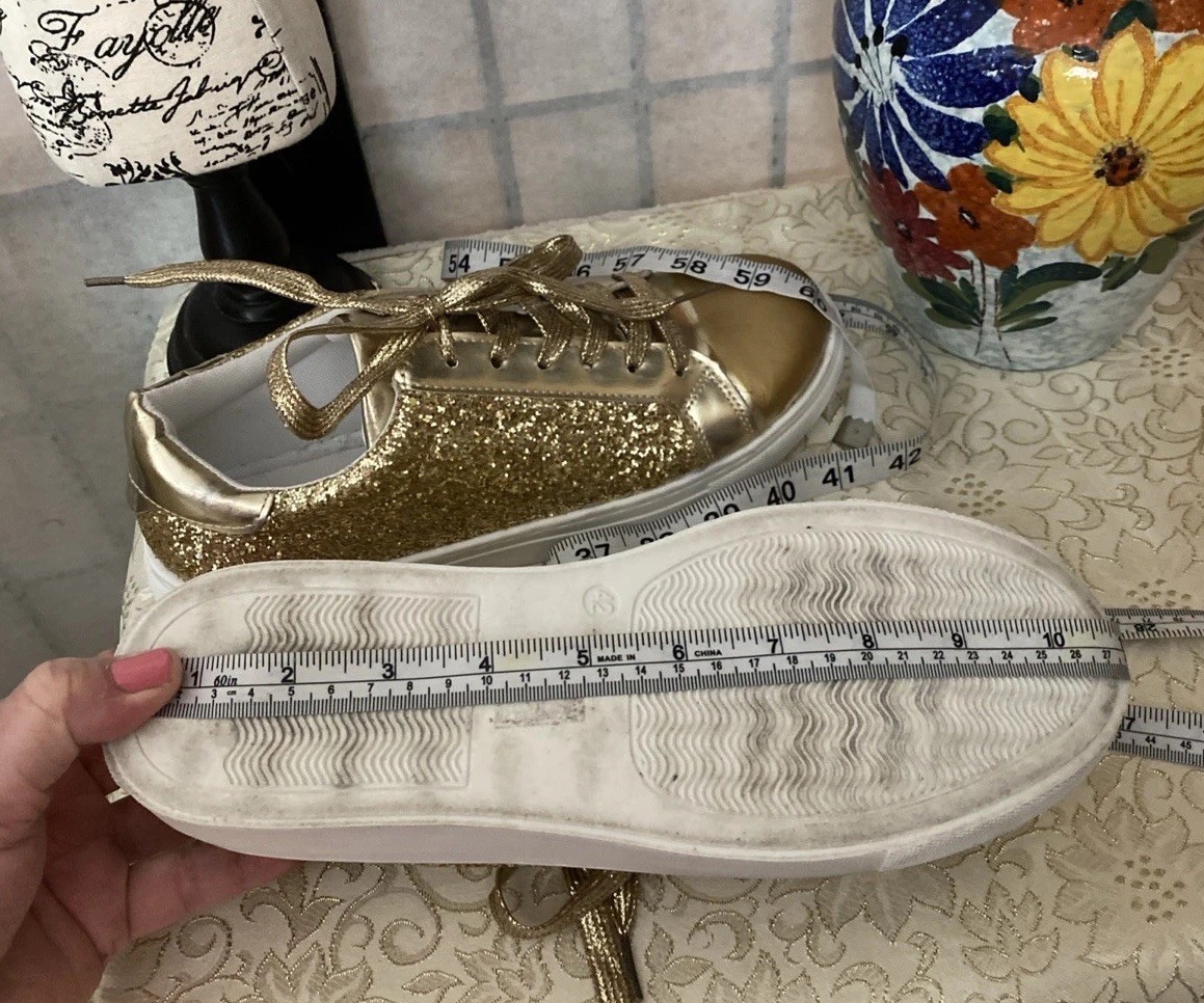 Gold Glitter & Metallic Sneakers Women (Marked 42-More Like a 39/40( US 9M) READ