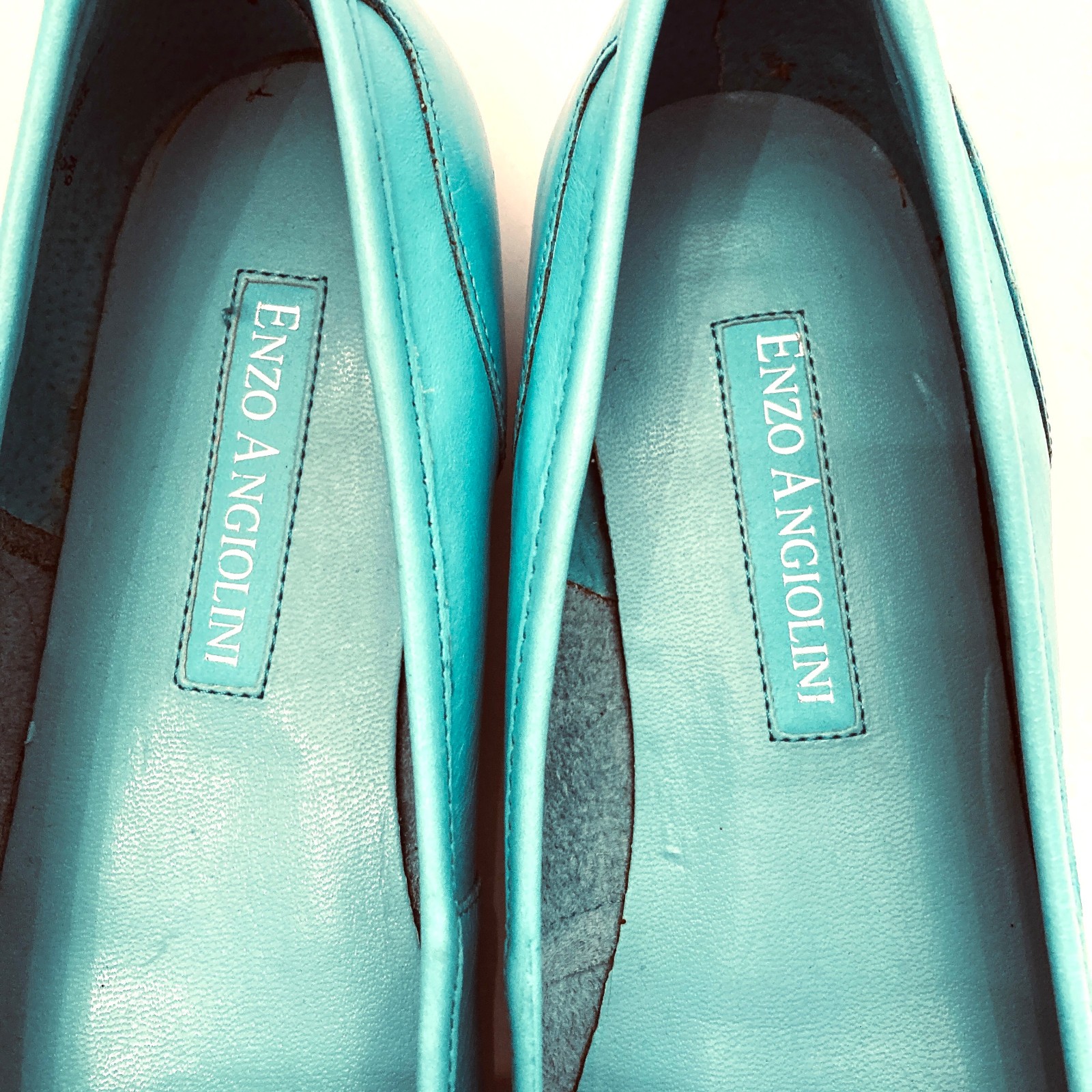Enzo Angiolini Liberty Loafers Flats Aqua Blue Womens 6M Leather Unlined