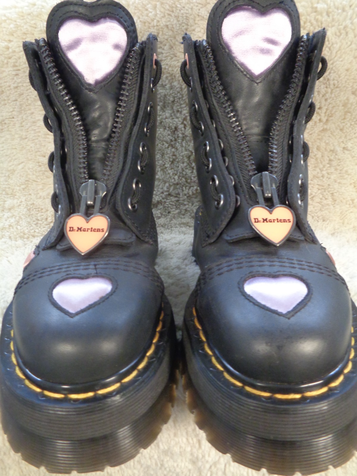 Dr Martens Sinclair Platform Size 6 Purple Heart Leather Combat Boots