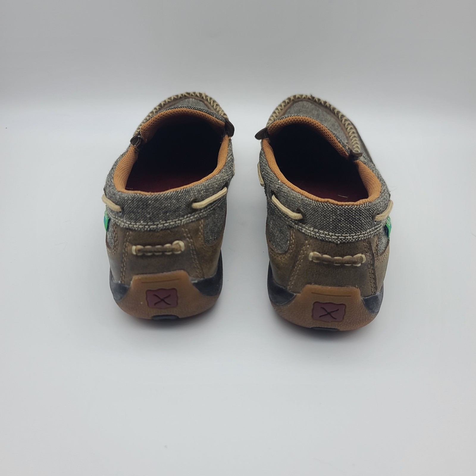 Twisted X ecoTWX Womens 9 M Brown Leather Western Driving Mocs Comfort Boat Shoe