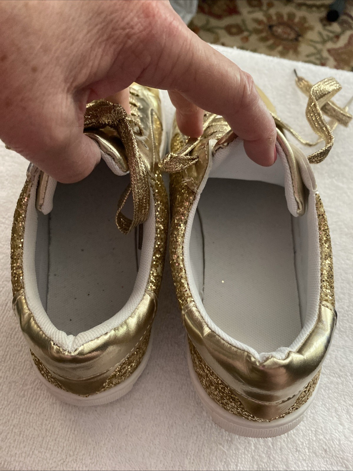 Gold Glitter & Metallic Sneakers Women (Marked 42-More Like a 39/40( US 9M) READ