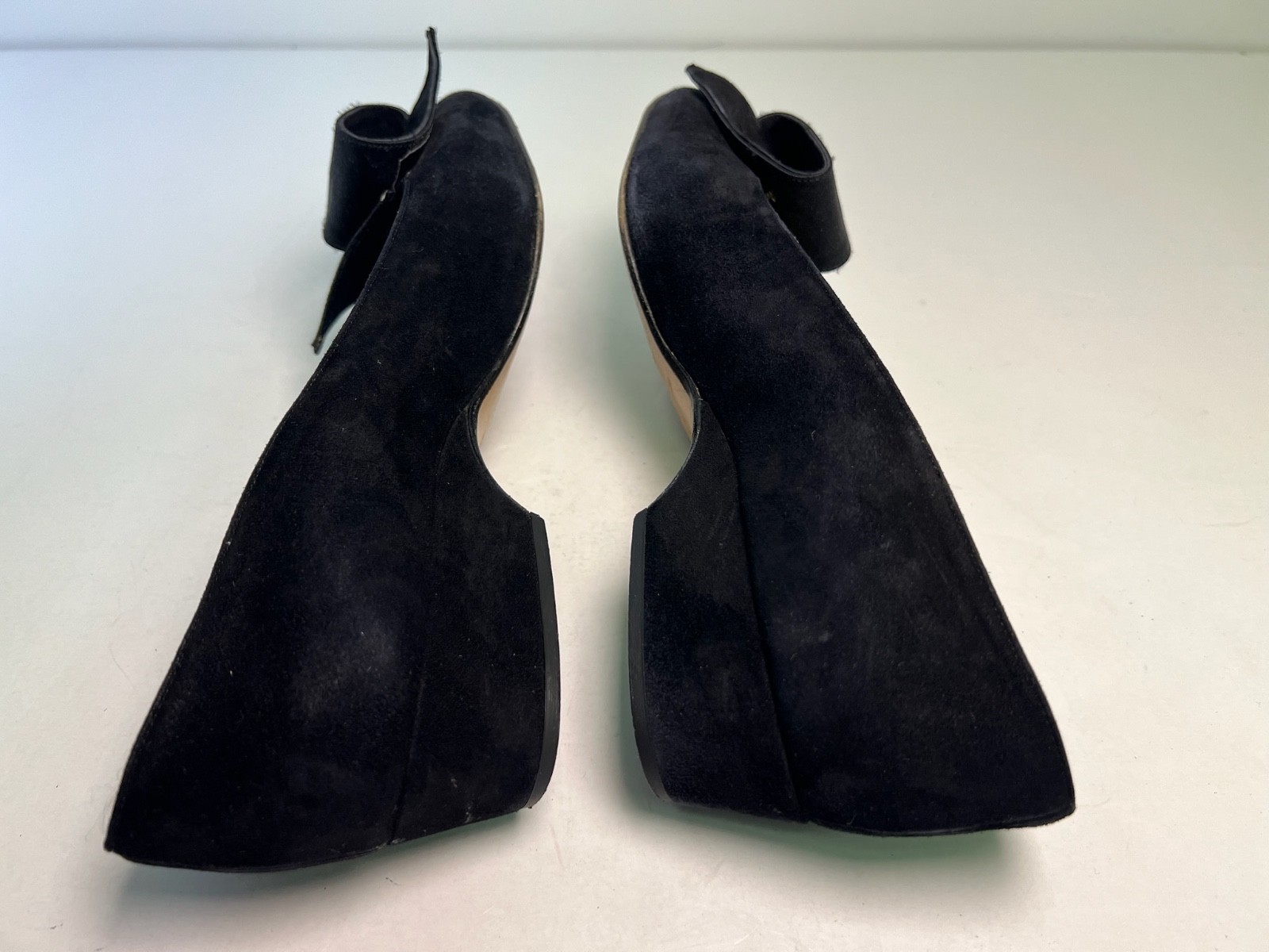 Walter Steiger STAMPA Black Suede Low Heel Dress Pumps Size 8.5 B