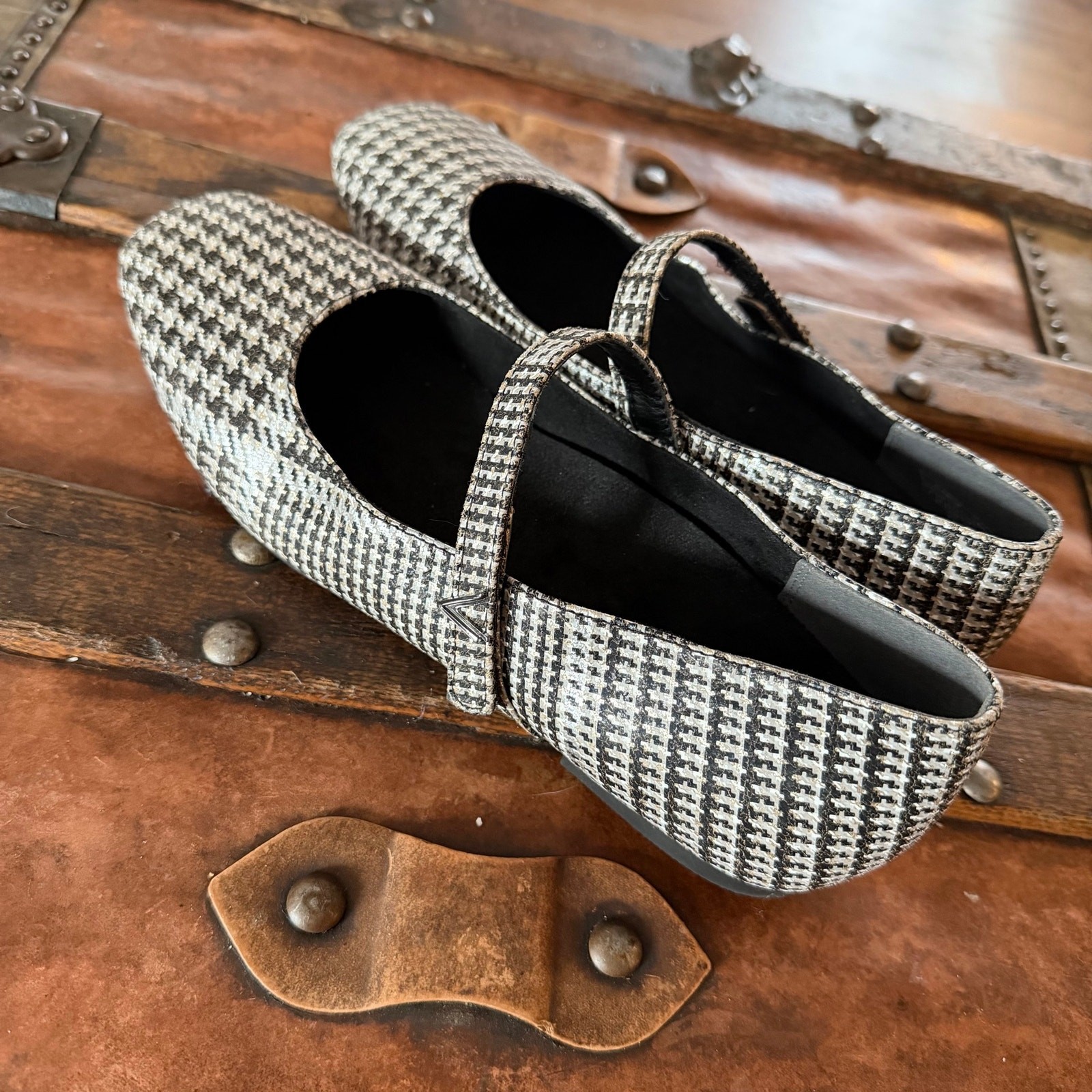 Vionic Alameda Mary Jane Flat in Houndstooth