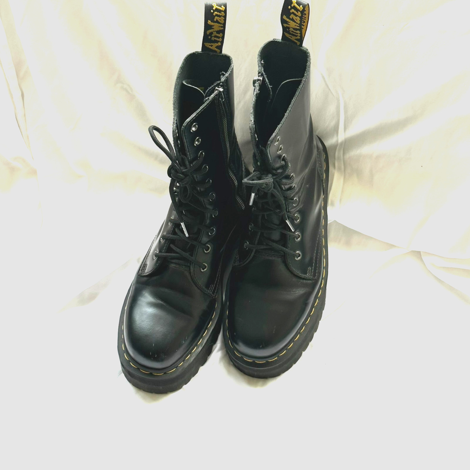 Dr. Martens Jadon Black Platform Boots UK 9 EU 43 US Men 10 Women 11 Zip 10-eye