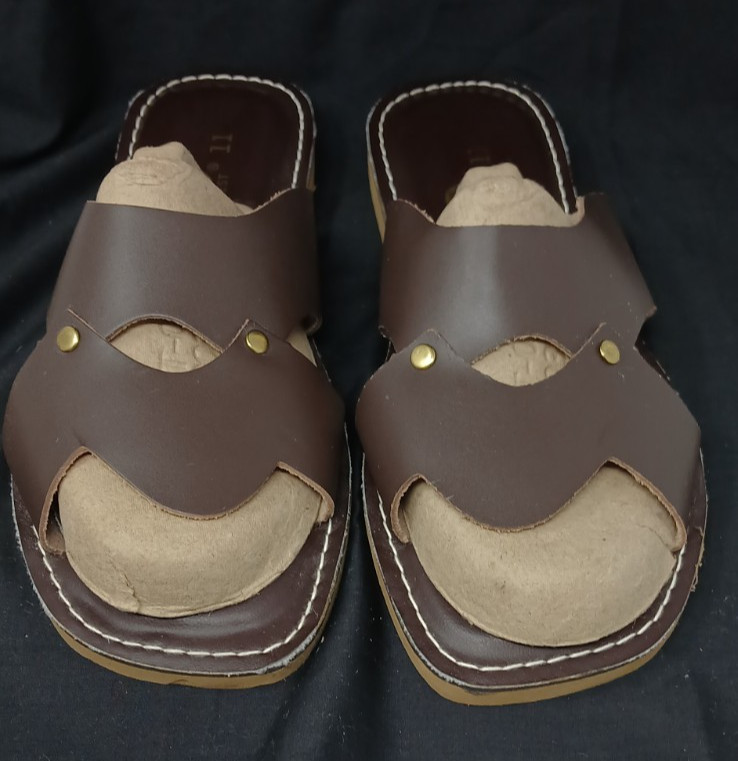 Kino Brown Leather Slide Sandals Made in Key West Women’s Size 11 Brand New