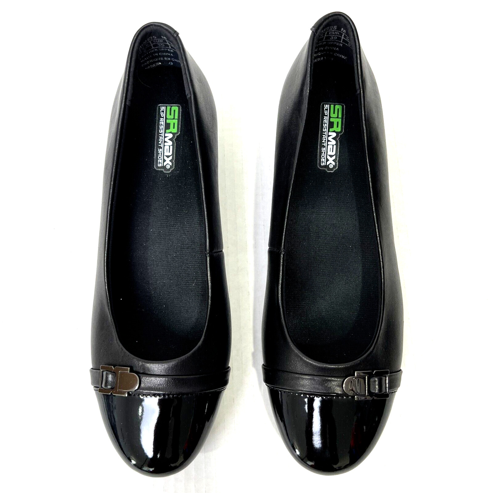 SR Max Isabela Womens Black Wedge Style Soft Toe Slip Resistant Work Shoe Size 8