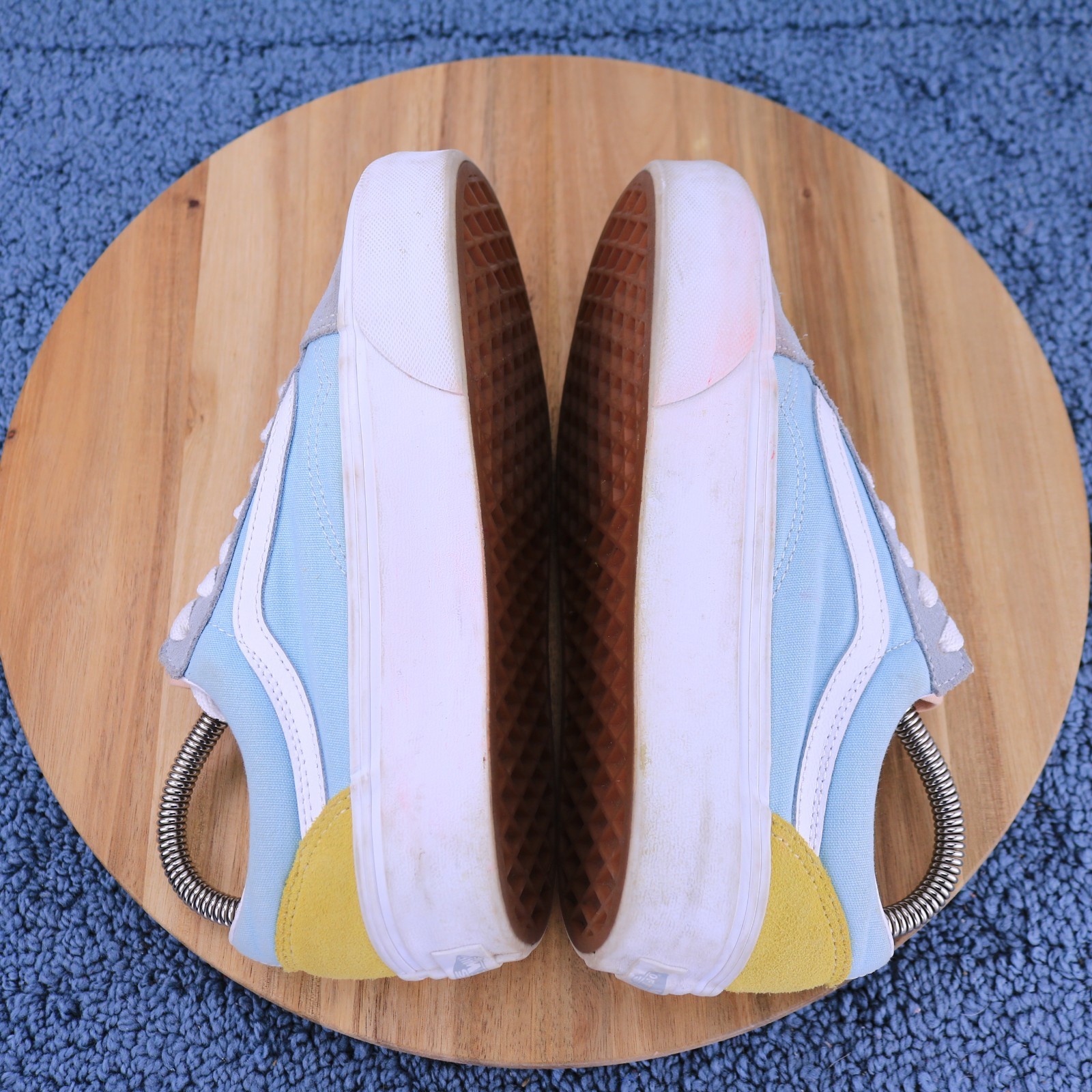 Vans Old Skool Pastel Platform Color Block Blue Pink Yellow Grey Men 5 Women 6.5