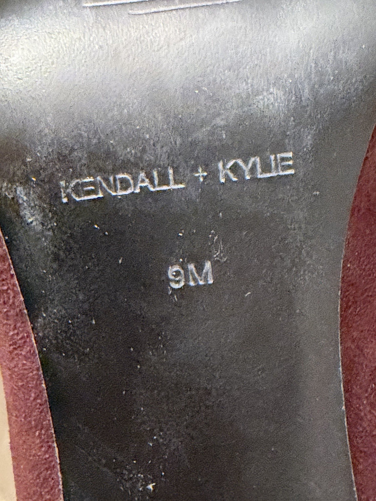 Size 9M Kendall and Kylie Thigh Boots High Heel Kayla Burgundy Suede Above Knee