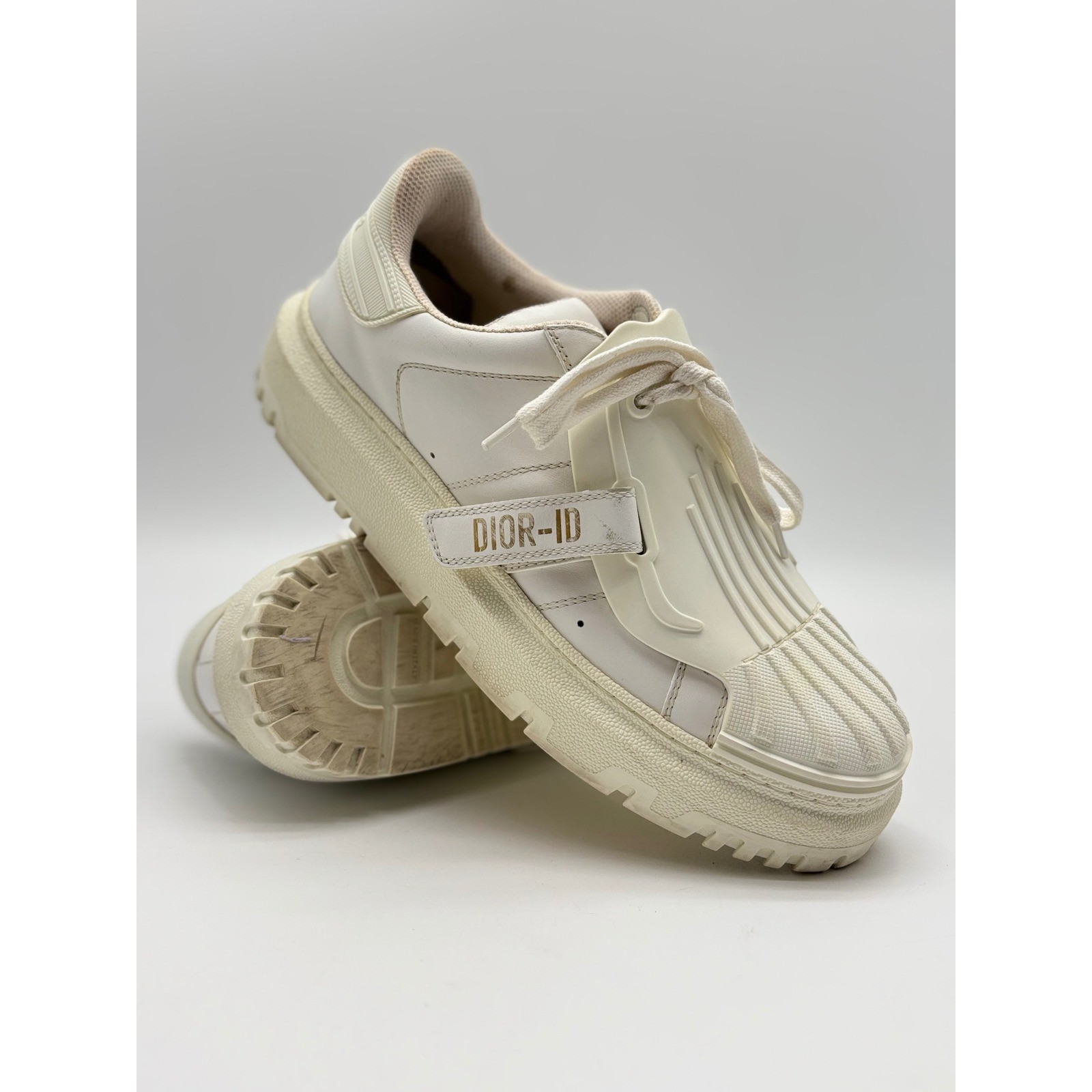 Christian Dior Dior-ID White Calfskin Leather Low Top Sneakers IT 39 US 8.5