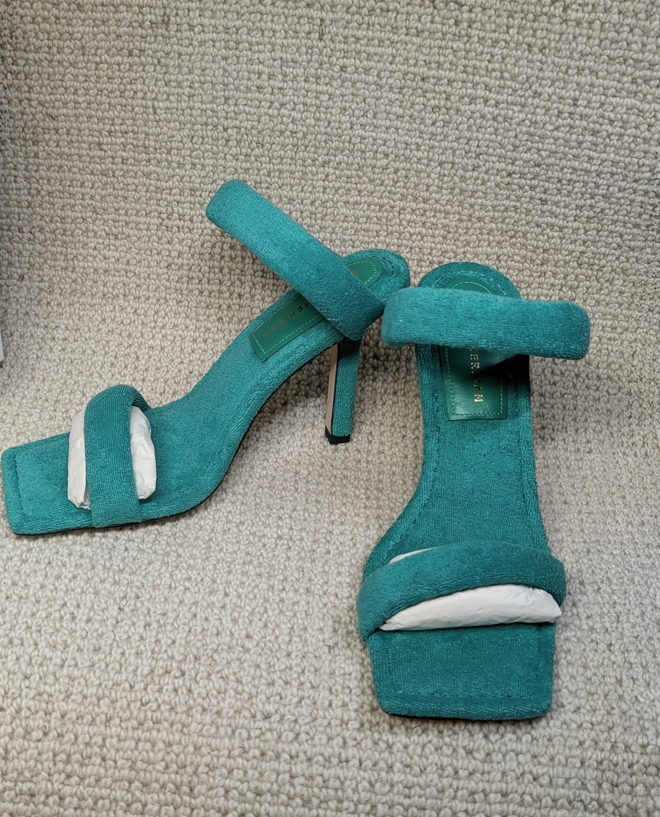 Good American Shoes Womens Terry High Heel Sandals Made in Spain New Size 7