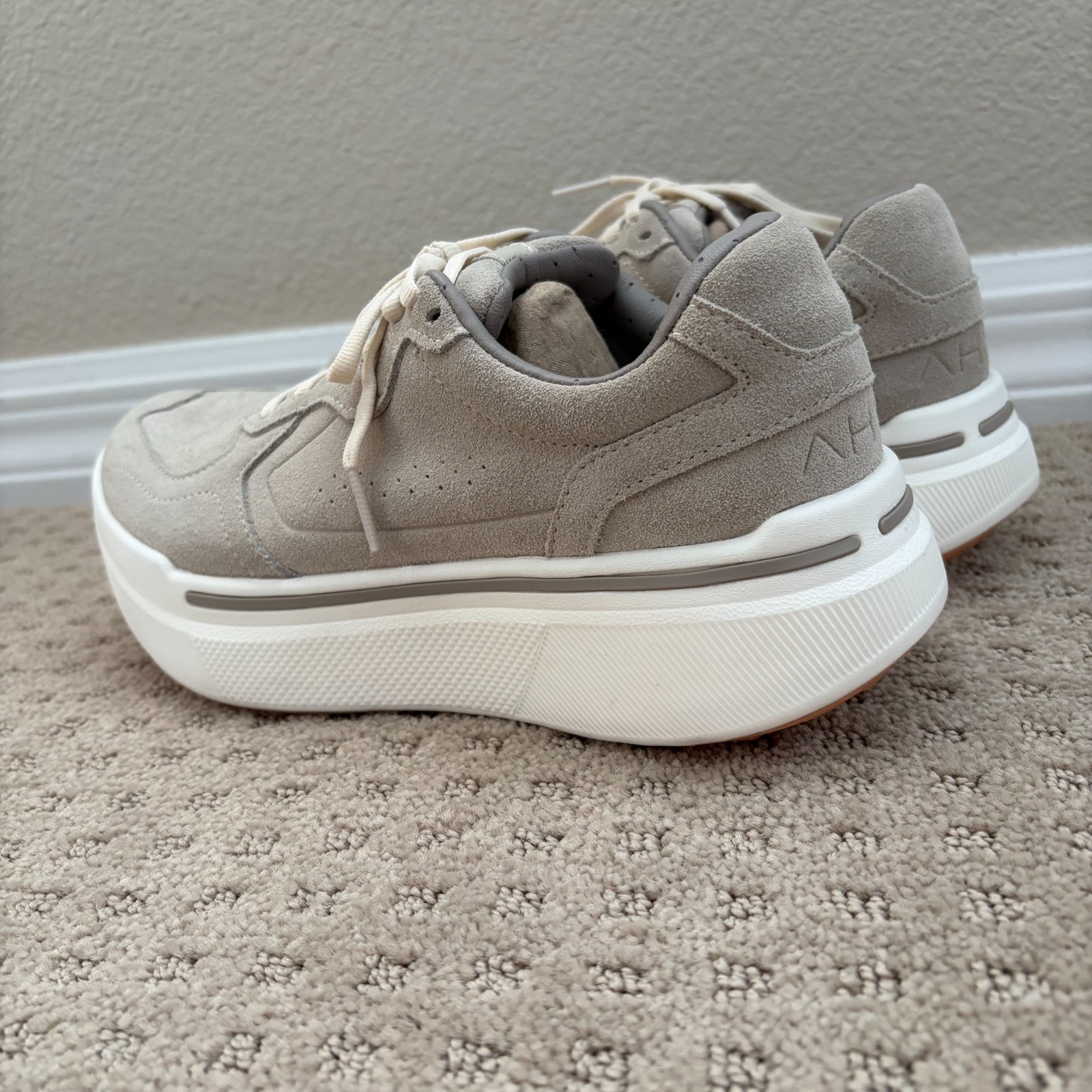 AHNU Sequence 1.1 Suede Shoes in Oatmeal Women US 7 Quiet Luxury NWOT $240