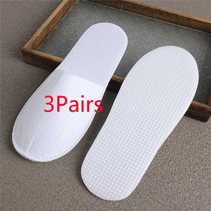 1-3Pair Disposable Slippers Women Men Travel Slipper Home Indoor Guest Shoes Non