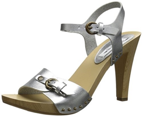 Nina Saffire silver platform sandal studded 4.25 » heels sz 8 Med NEW