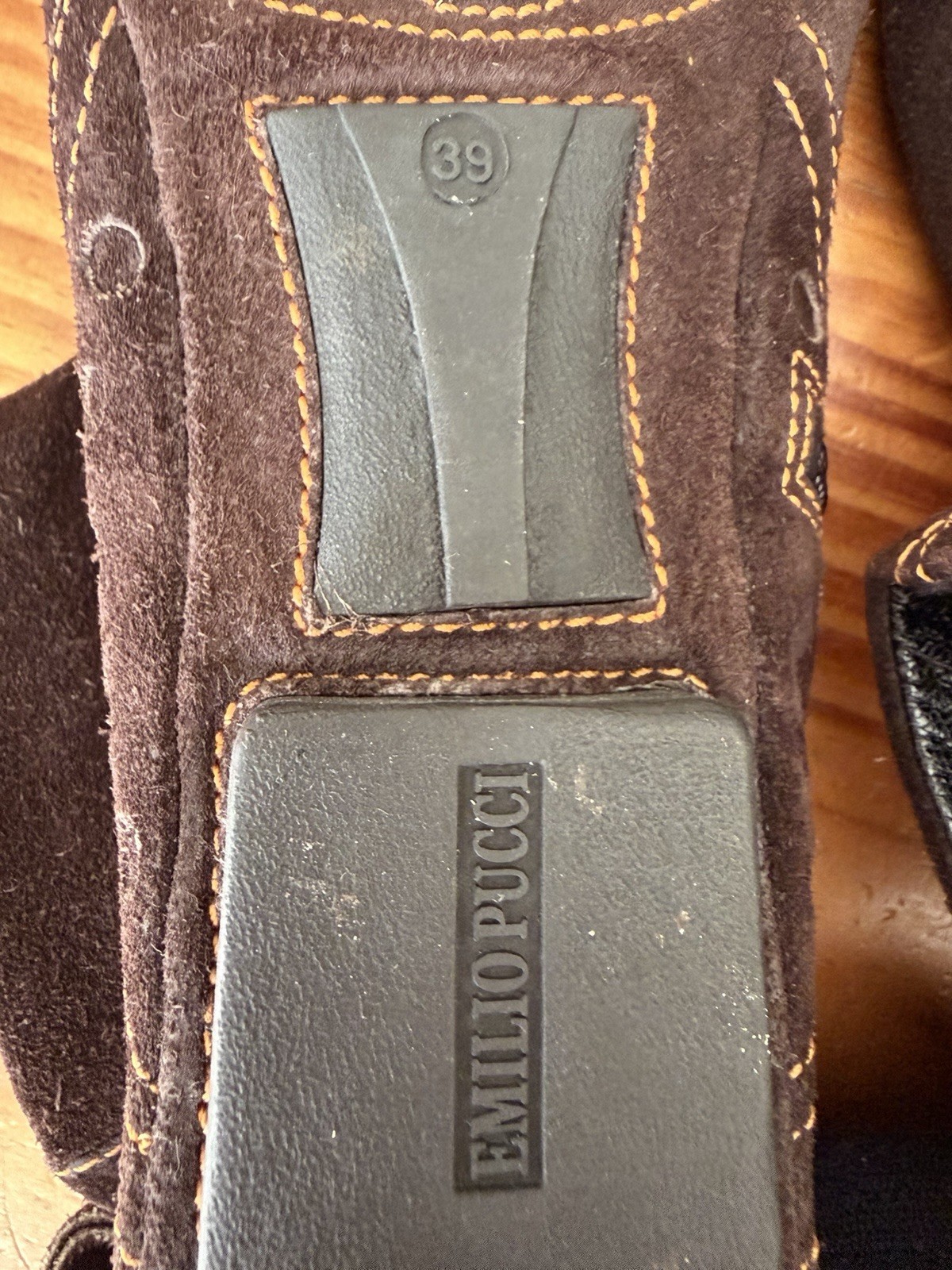 Emilio Pucci Moccasin Boots Size 39 Brown Leather