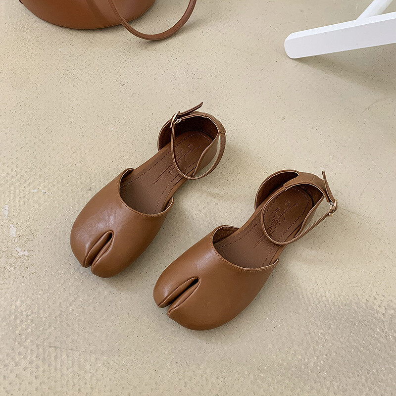 Women Flat-Bottom Split-Toed Sandals Shoes Summer Ankle Strap Comfort Shoes