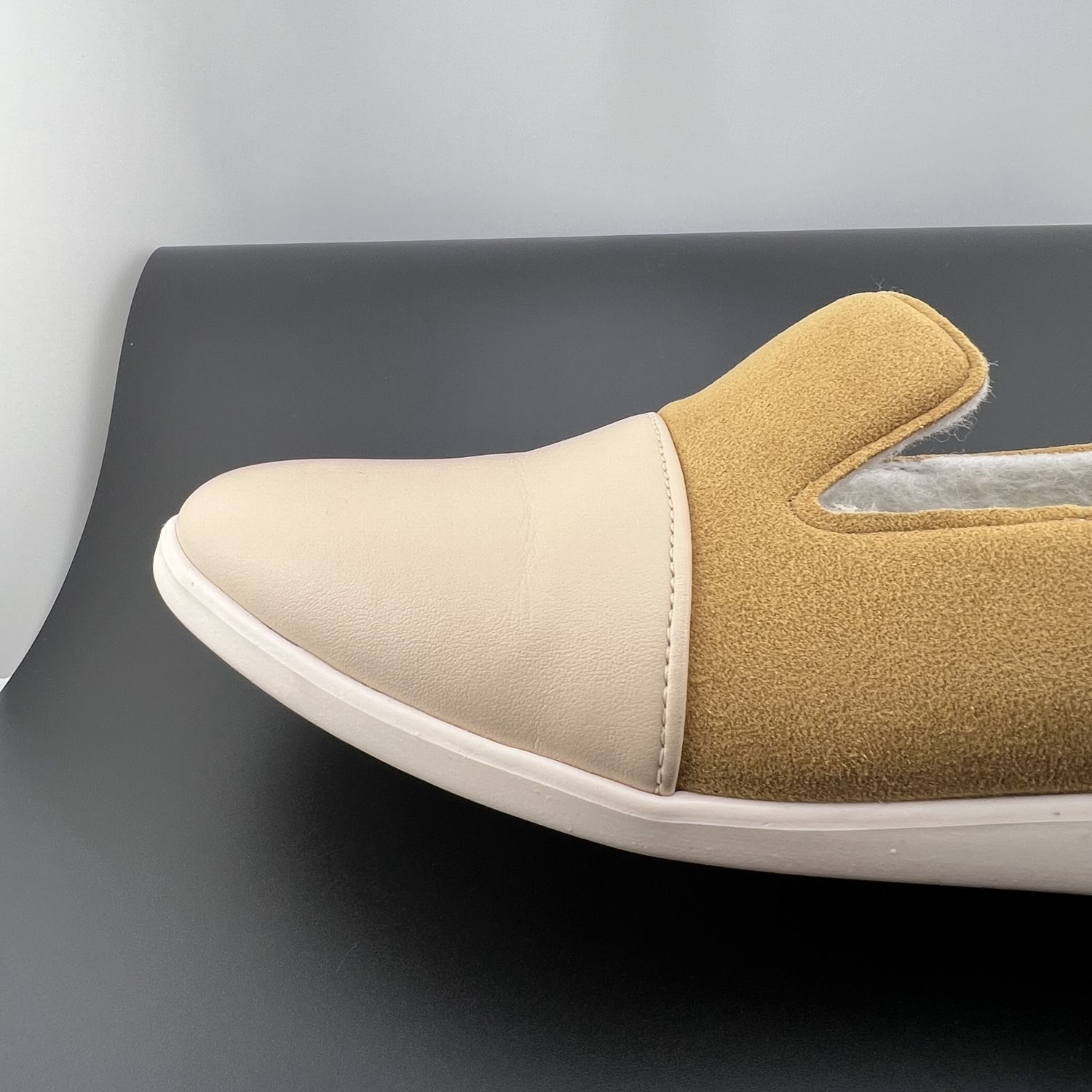 Dooeys Recycled Vegan Suede Leather House Loafers Tan / Cream