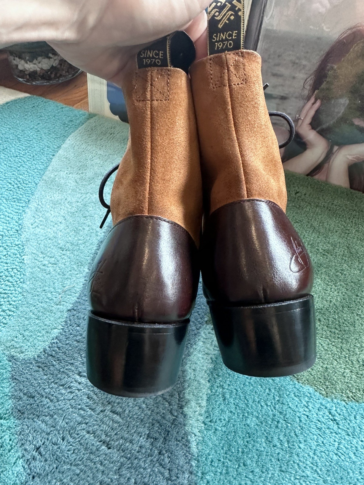 Fluevog EXCELLENT Fox & Fluevog Eugene posh leather/suede lace-up boot -W10/M8