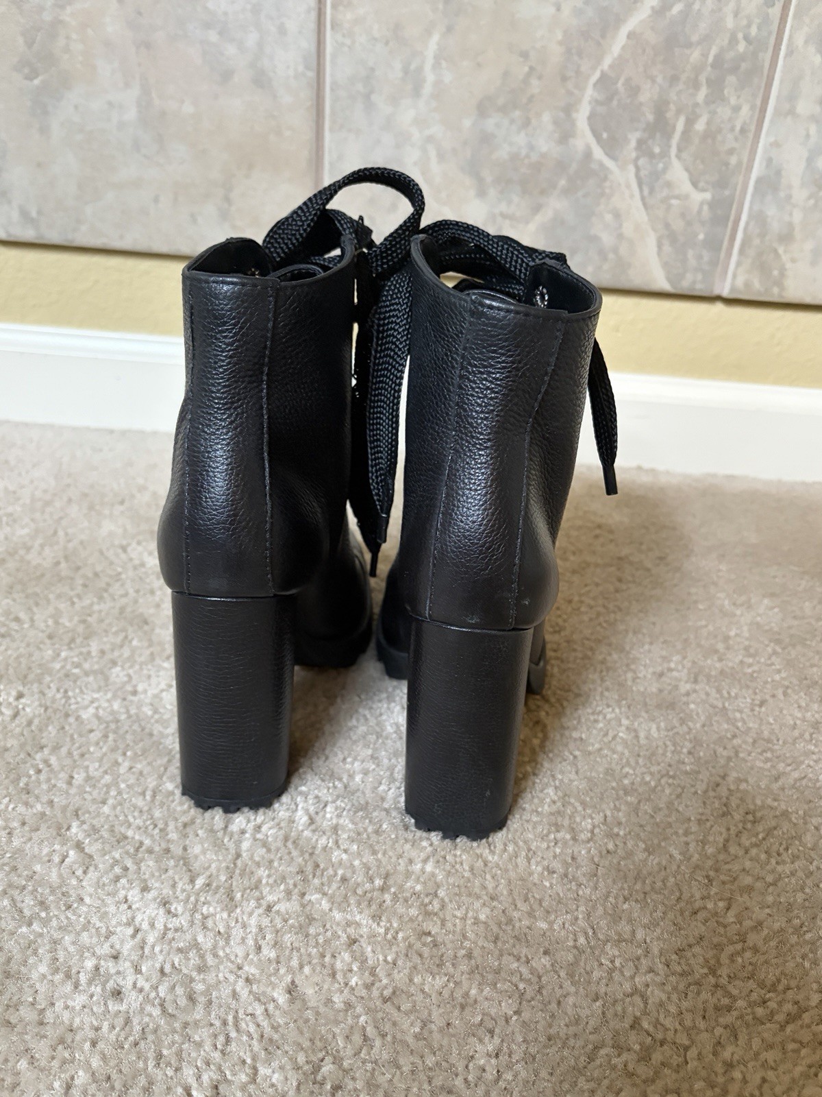 Schutz Black Leather Boots Size 7