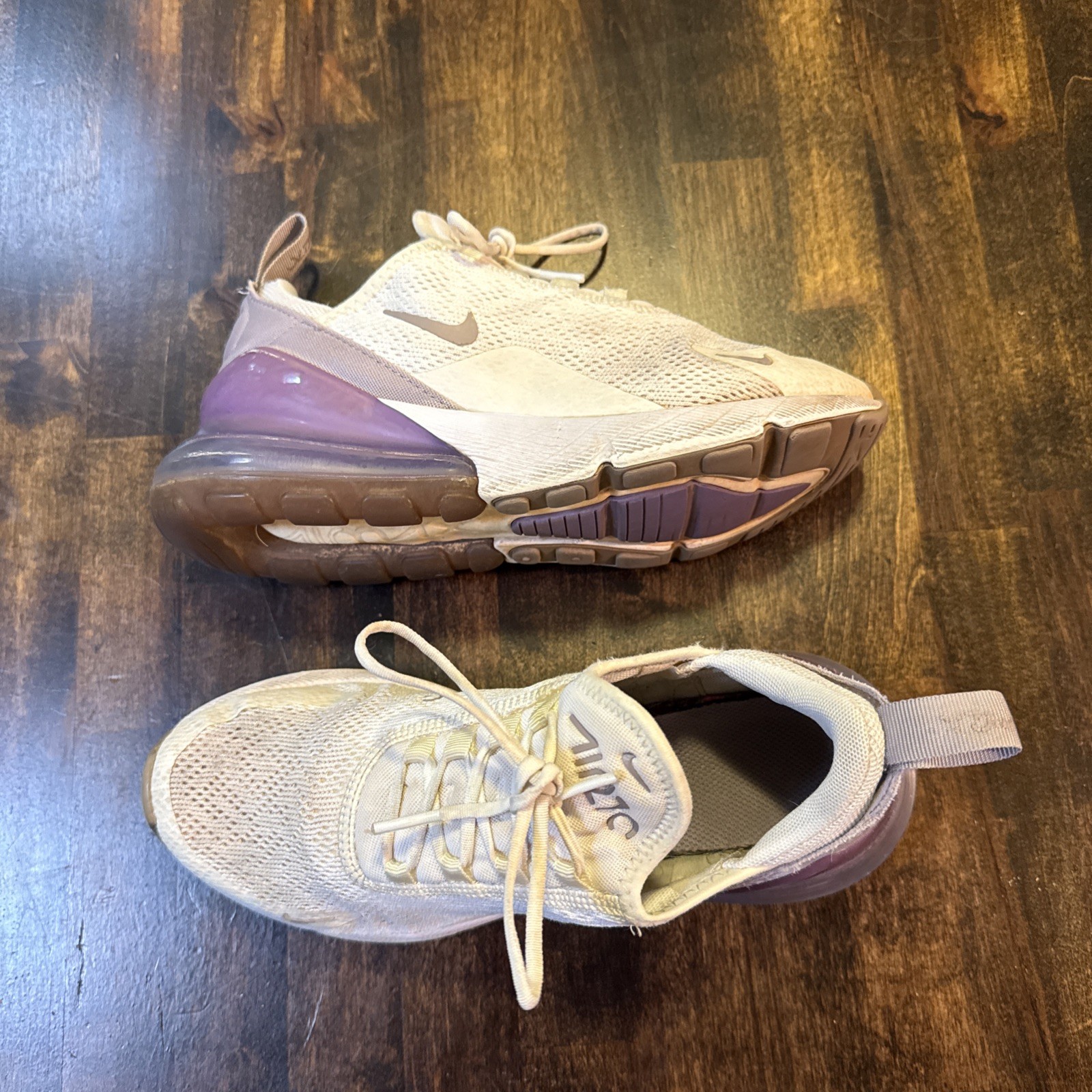 Nike Air Max 270 Sail Pumice Space Purple Lilac Violet White AH6789 107 Women 7