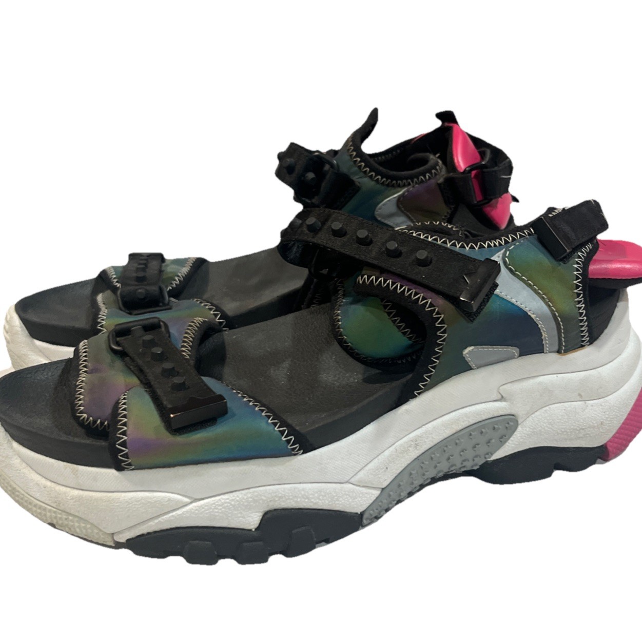 Ash Adapt Sandal Black Rainbow Platform Thick Soles Woman US Size 9 UK 40