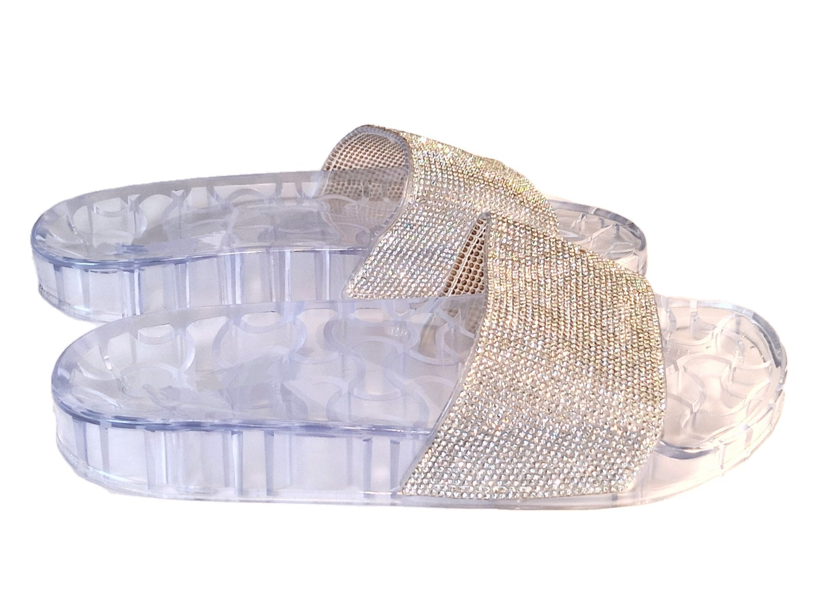 Womens Open Toes Rhinestone Upper Flip Flop Jelly Sandals 5 6 7 8 9 10 11