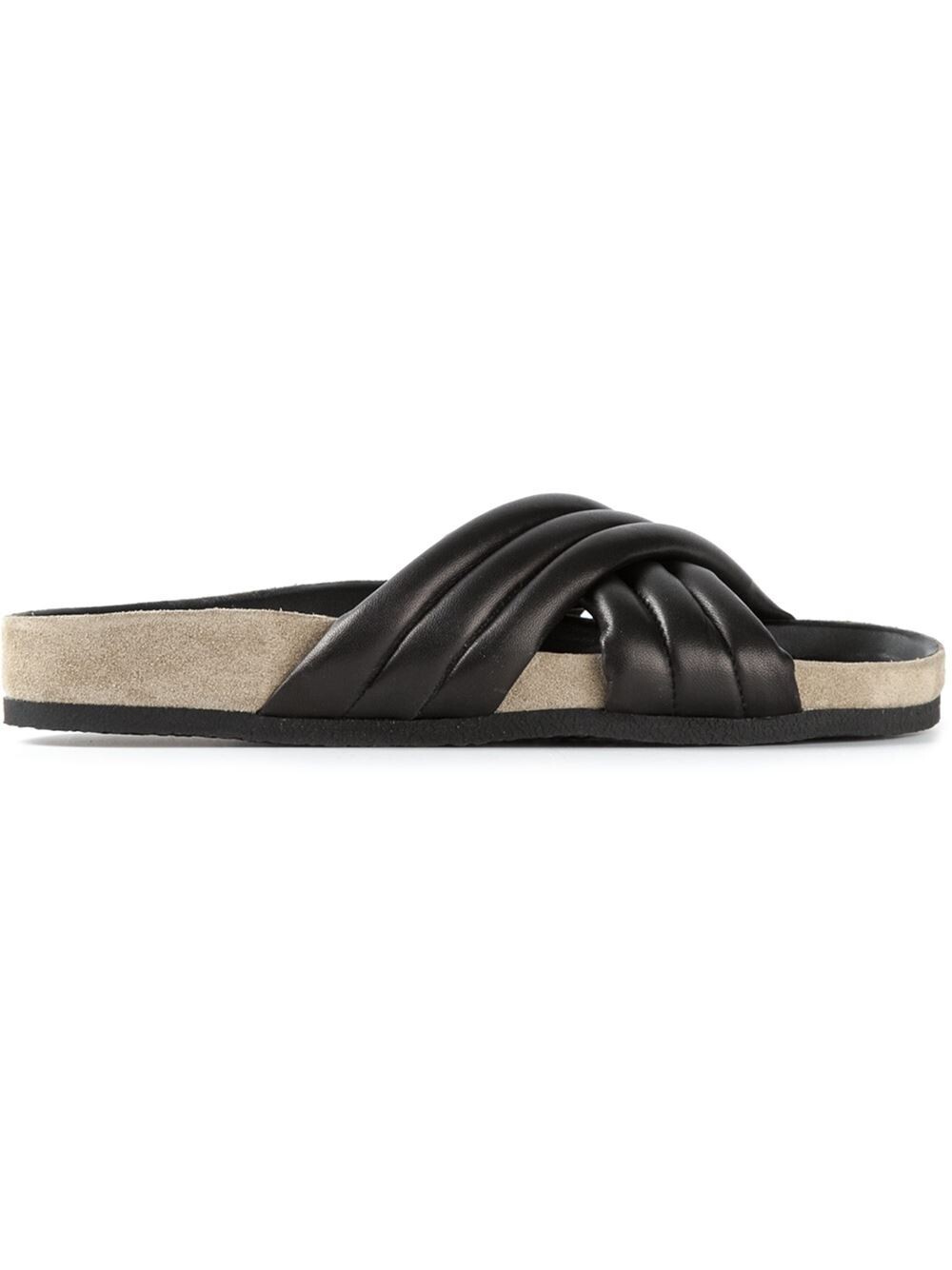 ISABEL MARANT ETOILE Holden Slides Comfortable Leather Japanese Inspired US 38 8