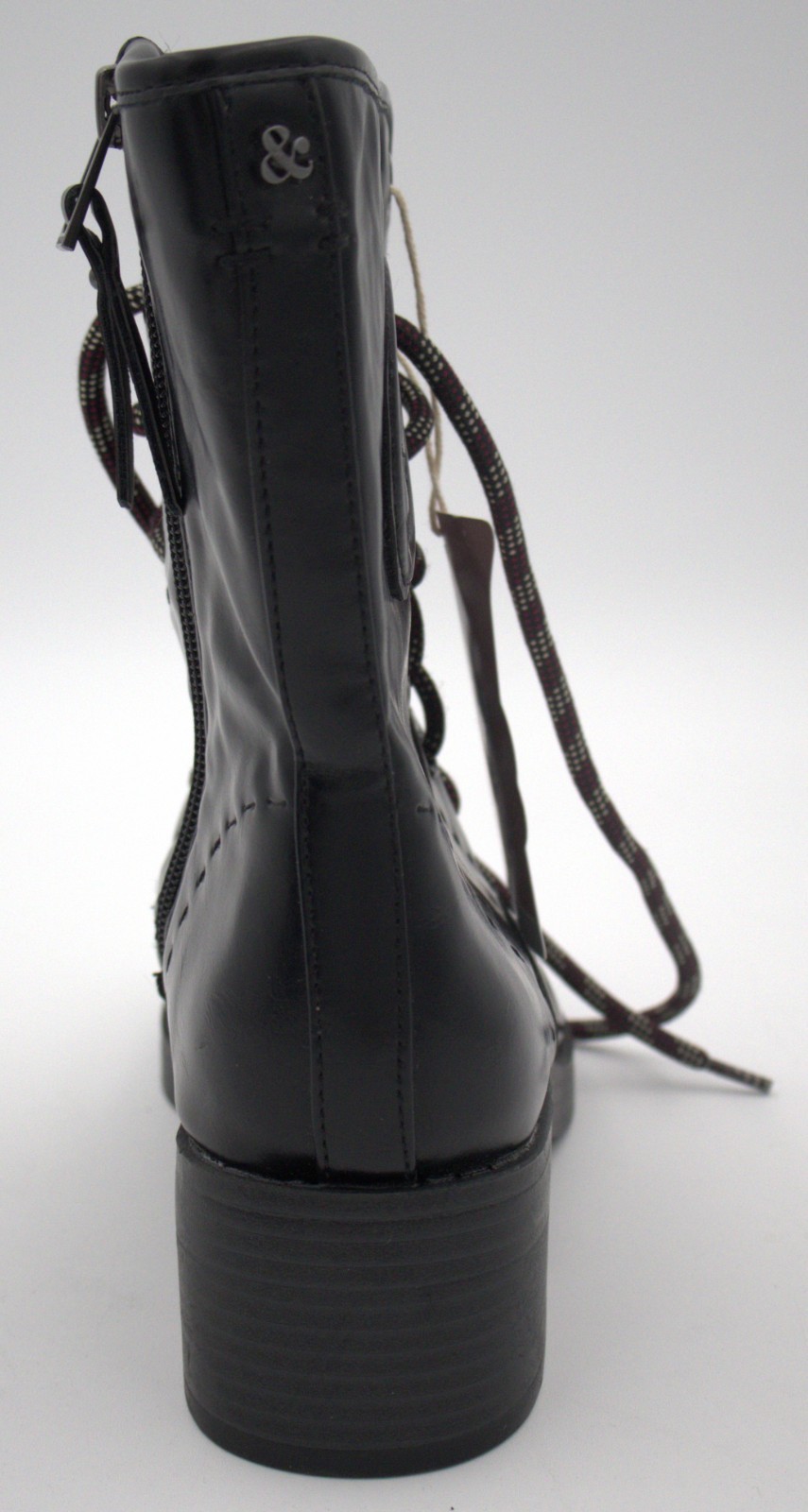 NWT Sam & Libby Melanie Boot Women’s US 8 Black Combat Lace Up Zip Boots Defect