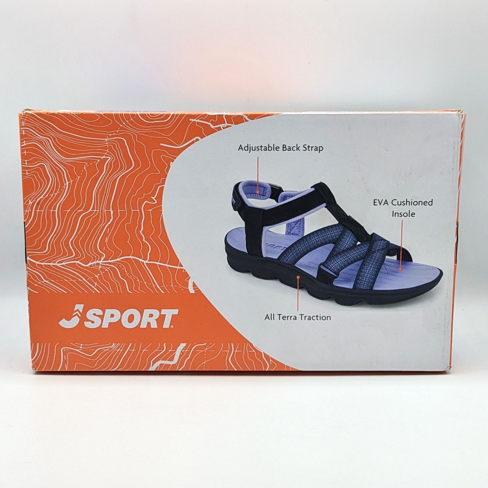 Jsport KAIA Women’s Sports Sandal – Adjustable Straps (Black/Purple) Pick Size