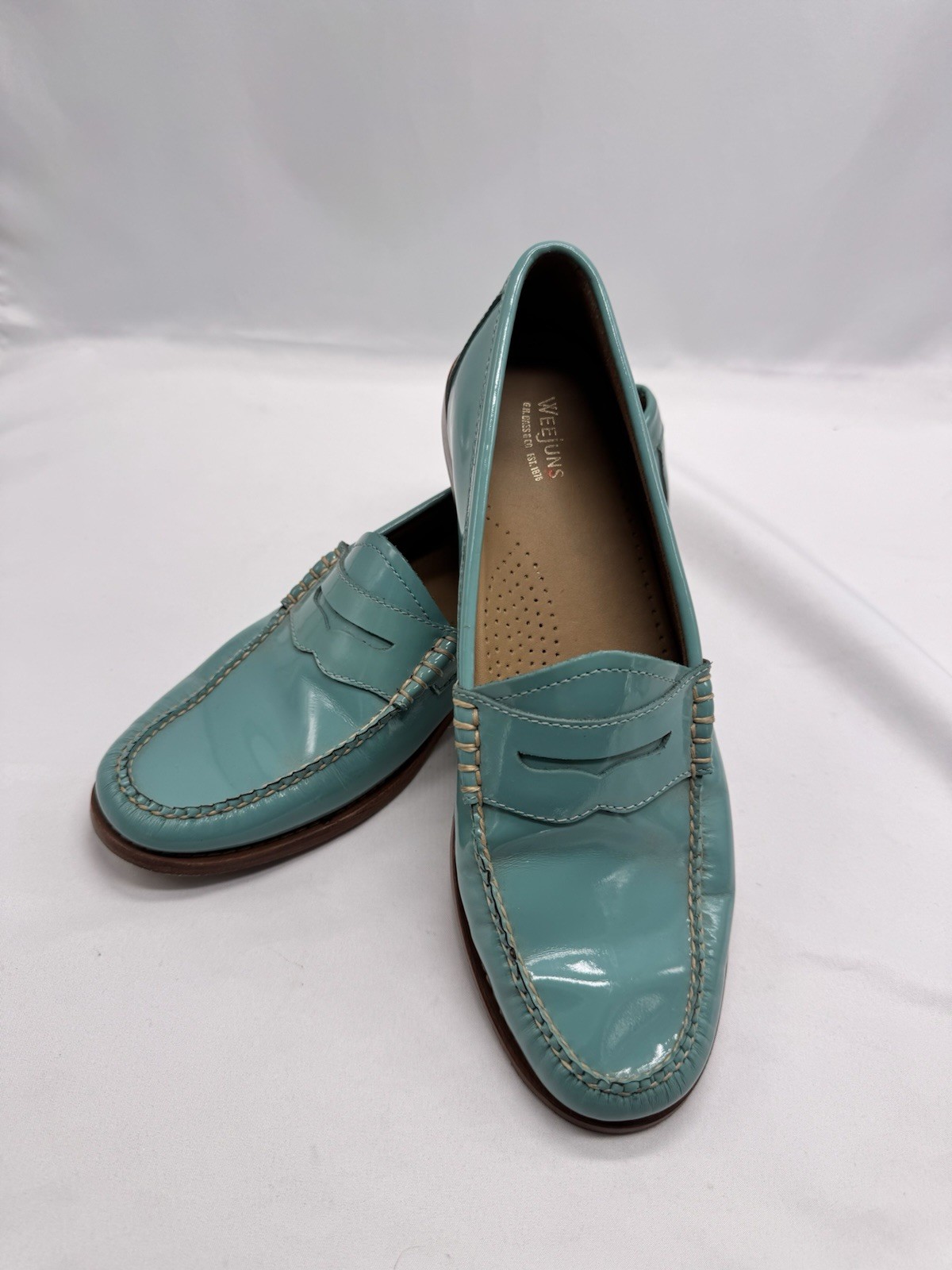 Weejuns GH Bass Penny Loafers Sz 10 Teal Old Money Casual Office Preppy Resort