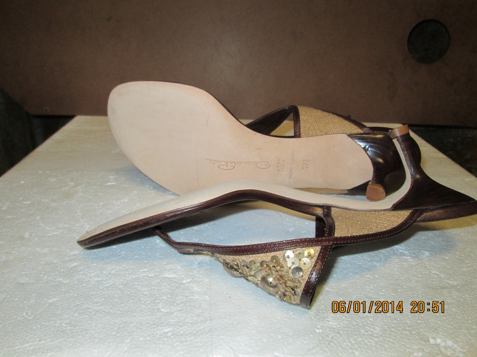 Oscar de la Renta Leather Heeled Sandals 37.5