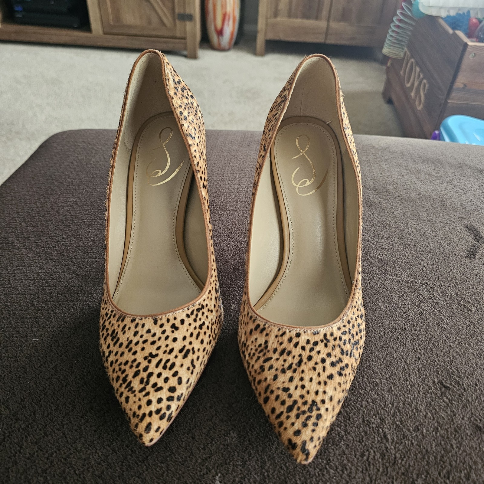 Sam Edelman Hazel Mesh Suede TAN Pointed Toe Pump Women’s sizes 7 1/2 Wide NEW!