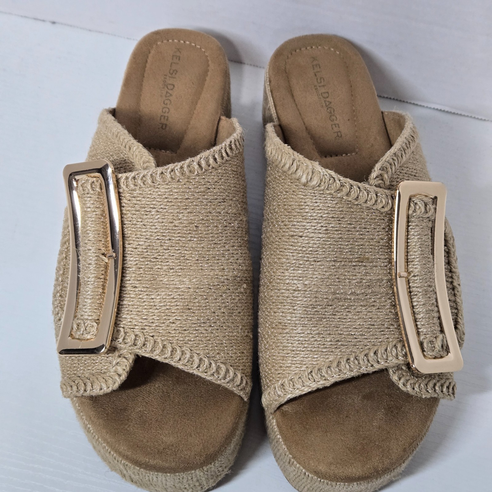 Kelsi Dagger Brooklyn Women’s Dover Mini Jute Platform Sandals Natural Brown 9M