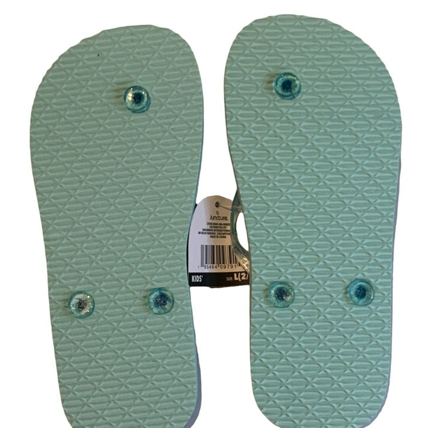 Juncture Kids Flip Flops Thong Sandals Size L 2/3 Outdoor Beach Ty Dye Casual
