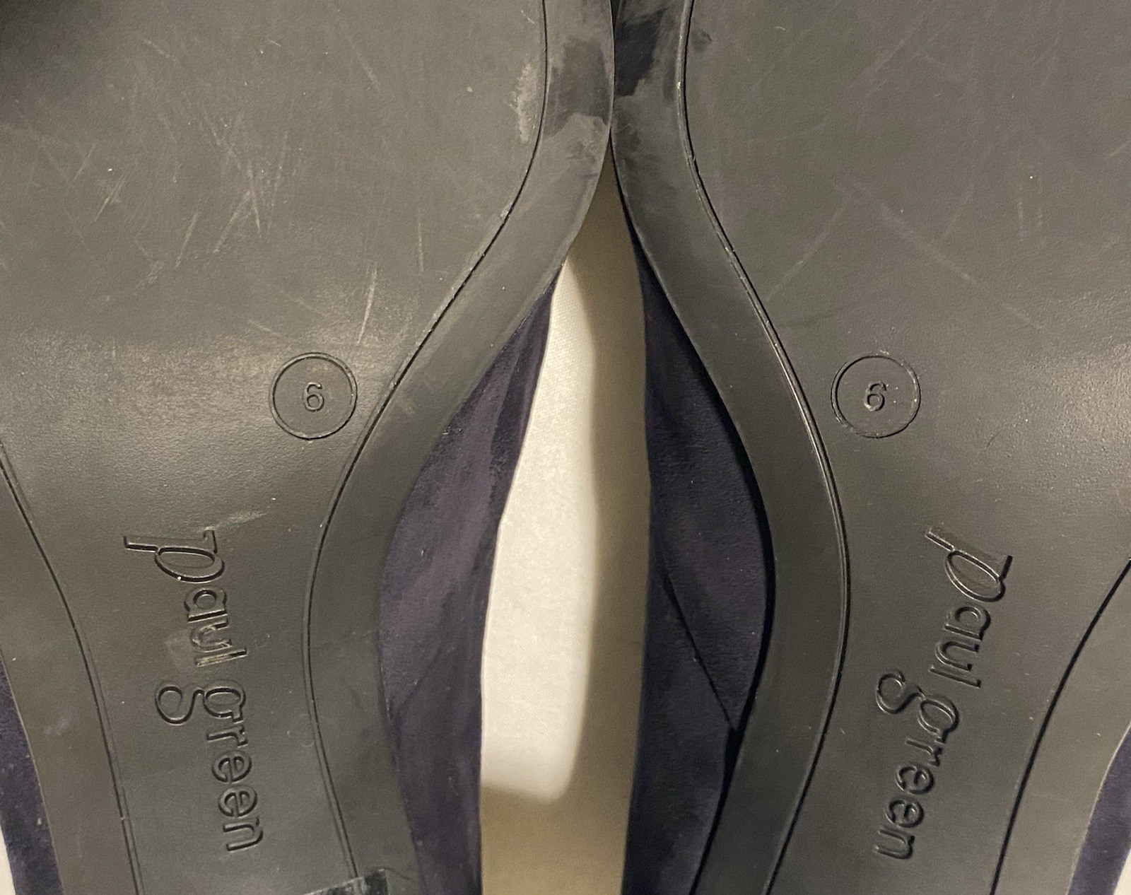 Paul Green Suede Navy Pointed Pumps BlockHeel Women Shoes UK6/US8.5 Made Austria