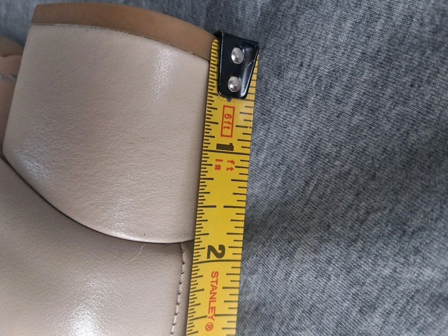 DEENNI Heeled Ballet Pumps Tan Minimalist Business Casual Size 38 US 7