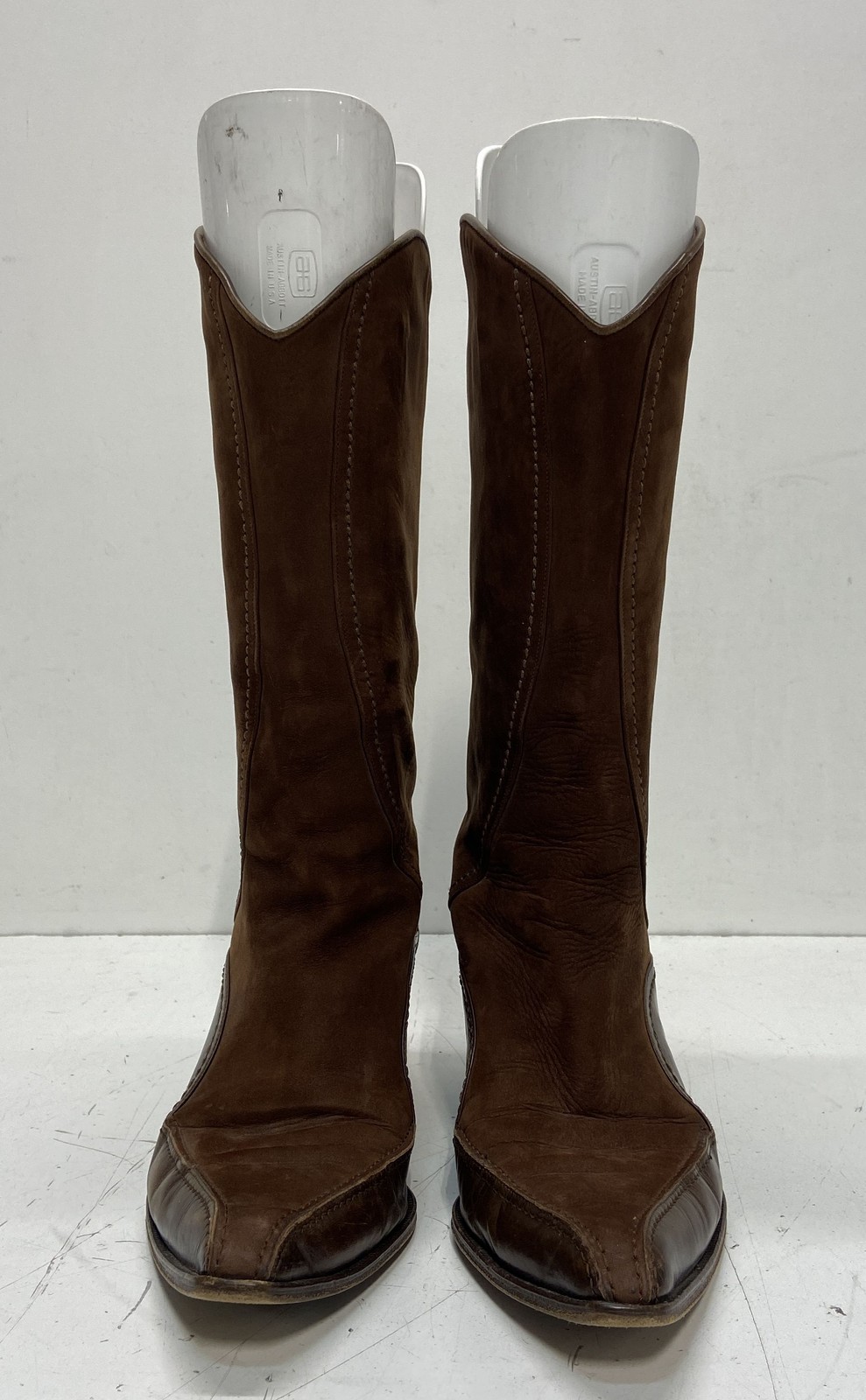 Via Spiga Brown Suede Leather Pointed Toe Knee High Boots Size 7.5