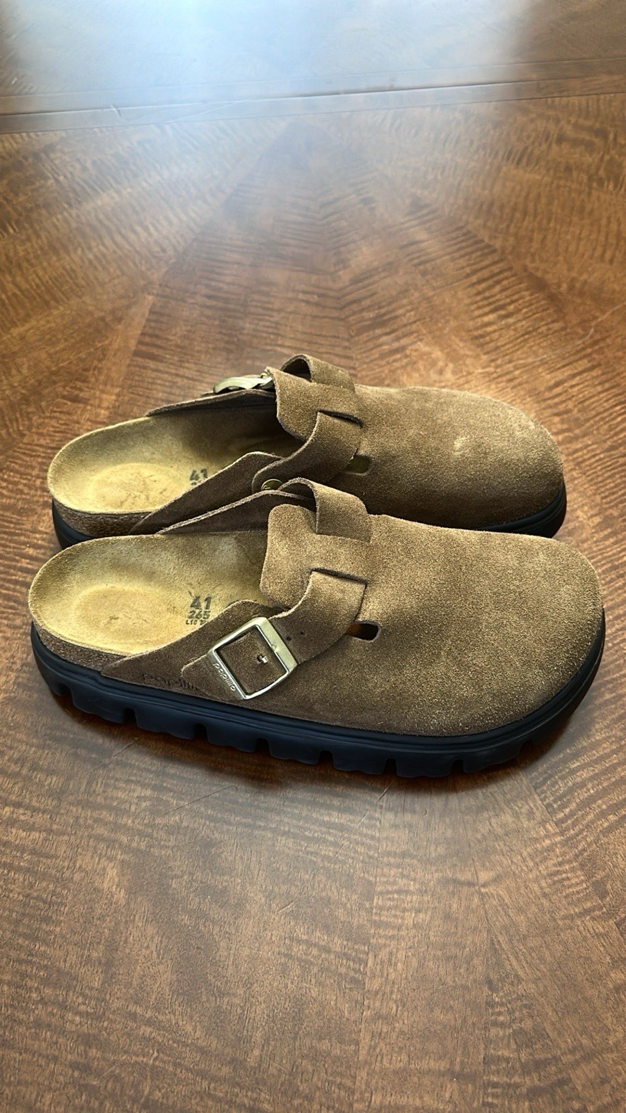 BIRKENSTOCK Papillo Boston Chunky Dark Tea/Brown SIZE 41 10-10.5 Women 8-8.5 Men