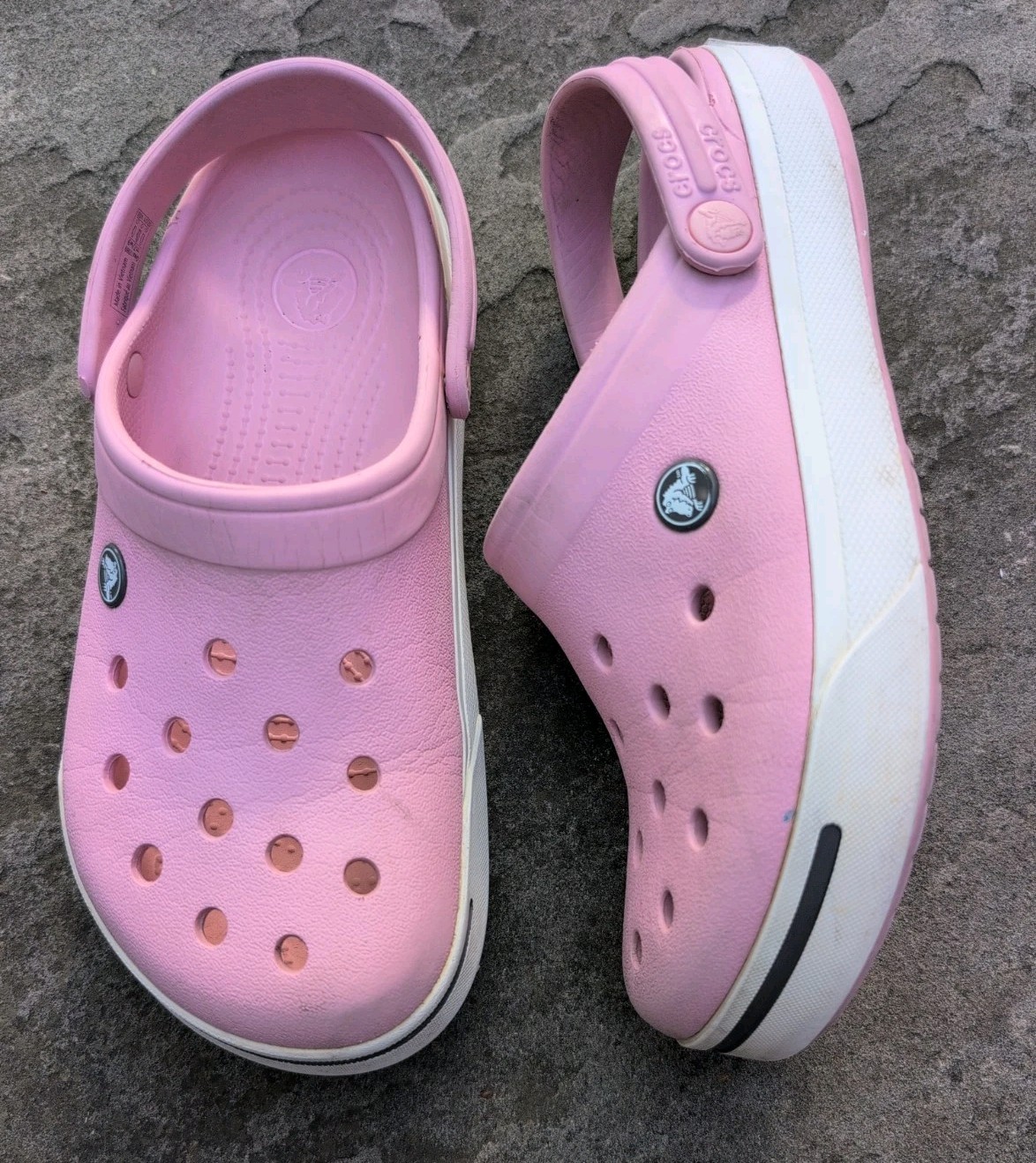 Crocs Lt Pink Women’s 7 Men’s 9 Baya Band Classic Comfort Clogg Slingback Shoes