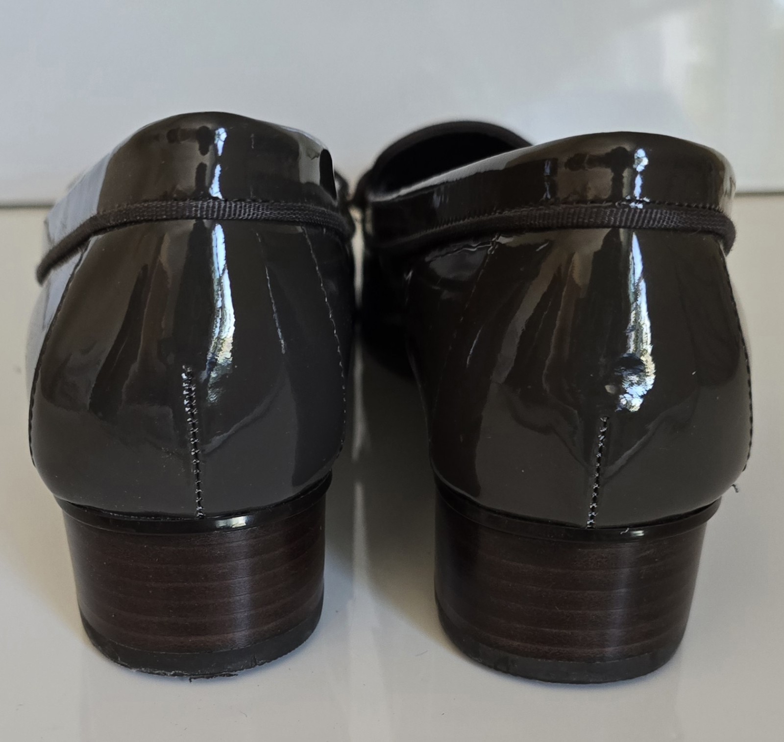 Lauren Ralph Lauren Penny Loafers Brown Gray Patent Leather Women’s 9