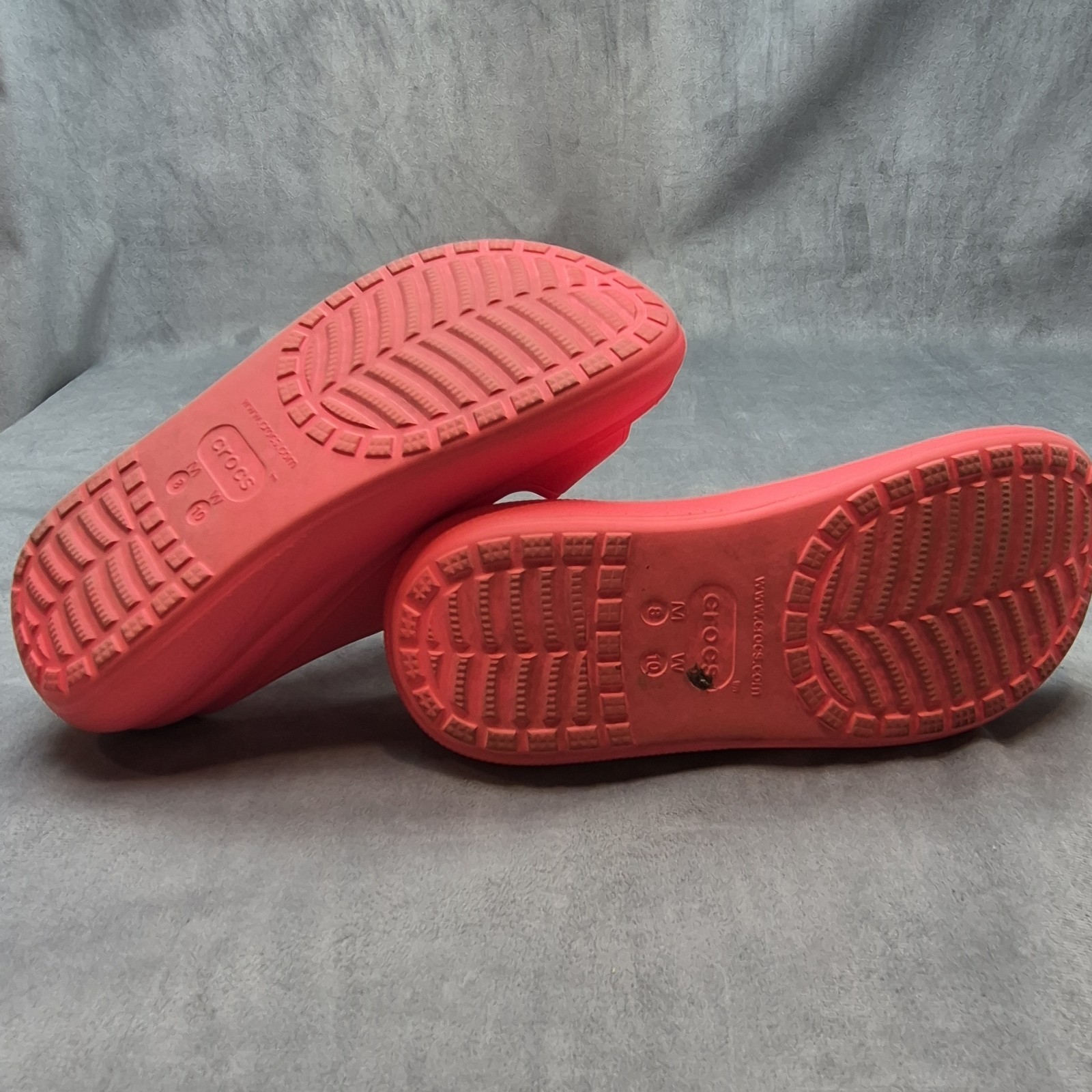 Crocs Classic Crush Sandal Peach Watermelon Platform Two Strap Women 207670