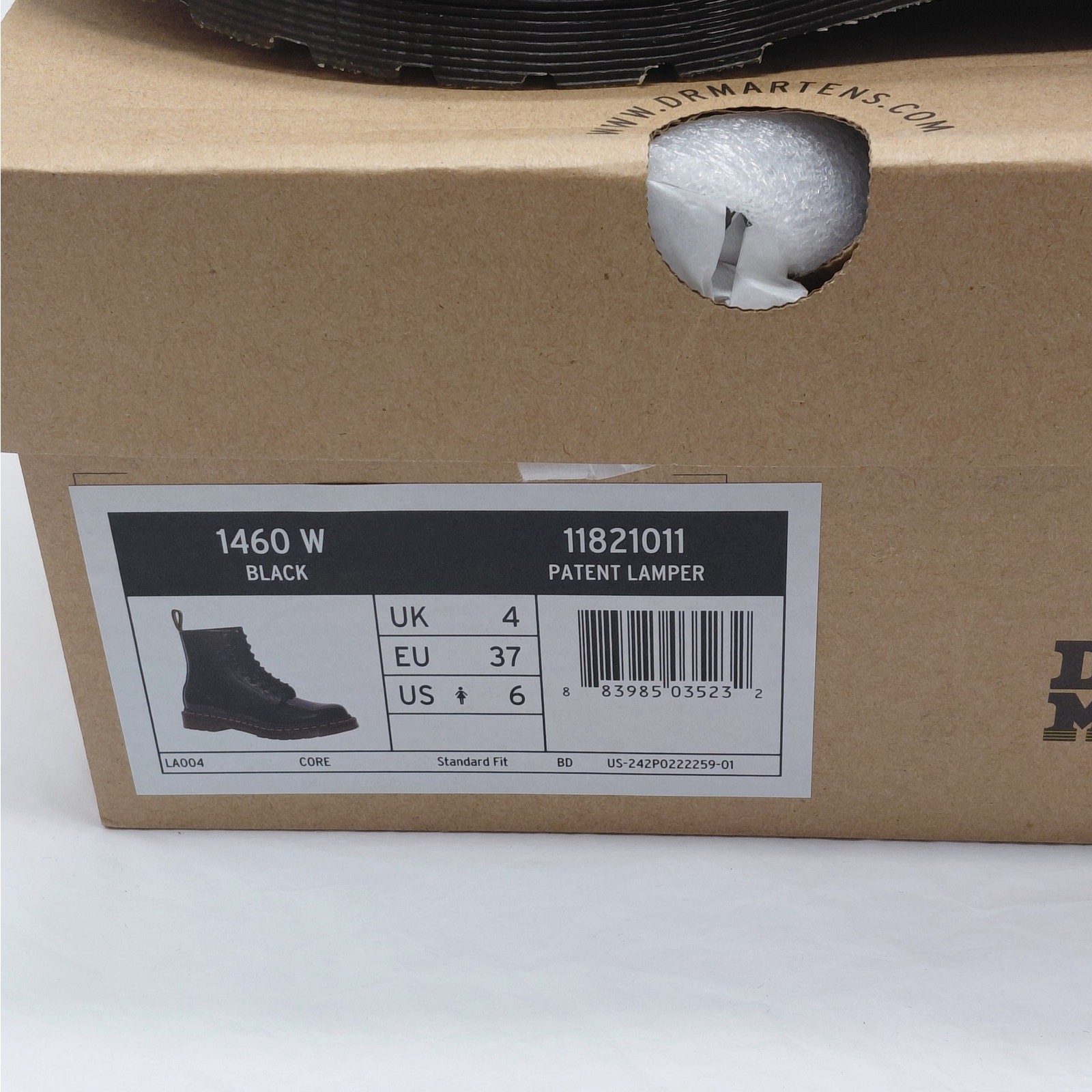 Dr. Martens Womens Combat Boots Size 6 Black Patent Goth Punk Biker Streetwear