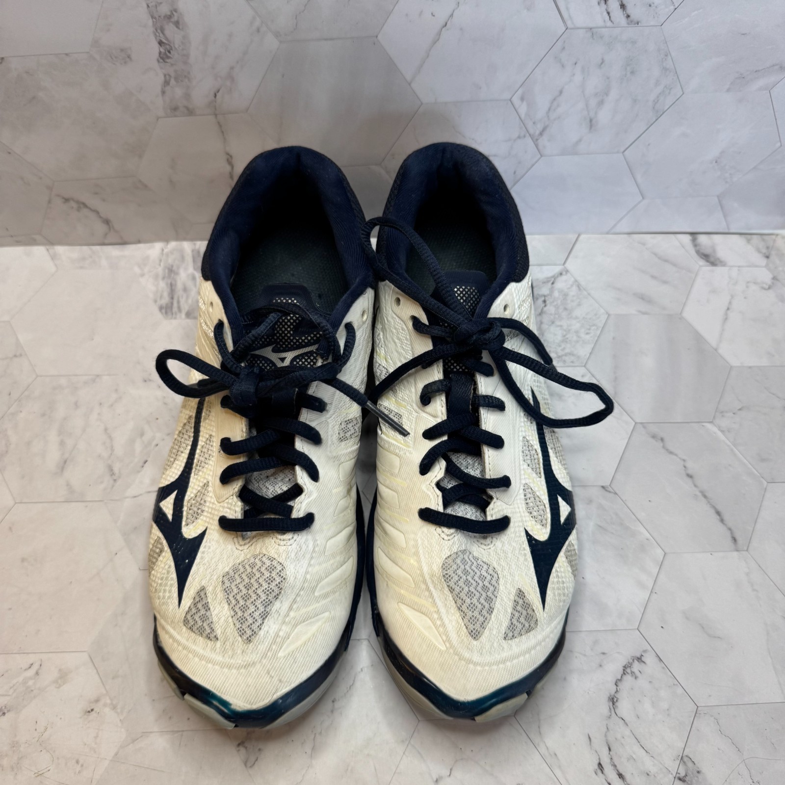 Mizuno Volleyball Shoes Wave Lightning Z4 Womens Size 8.5 White/Blue in EUC