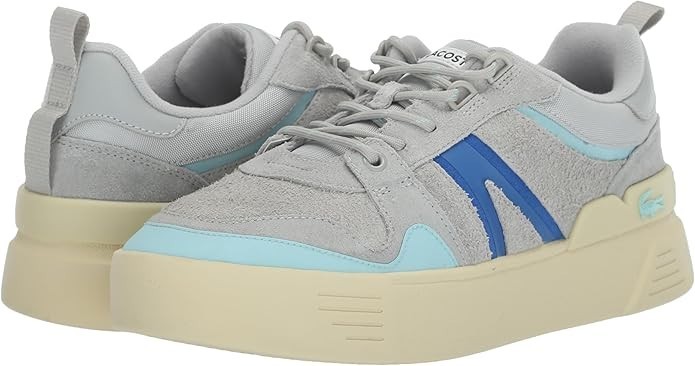 Lacoste Women’s L002 EVO Sneakers, 6.5 M US Light gray/Blue