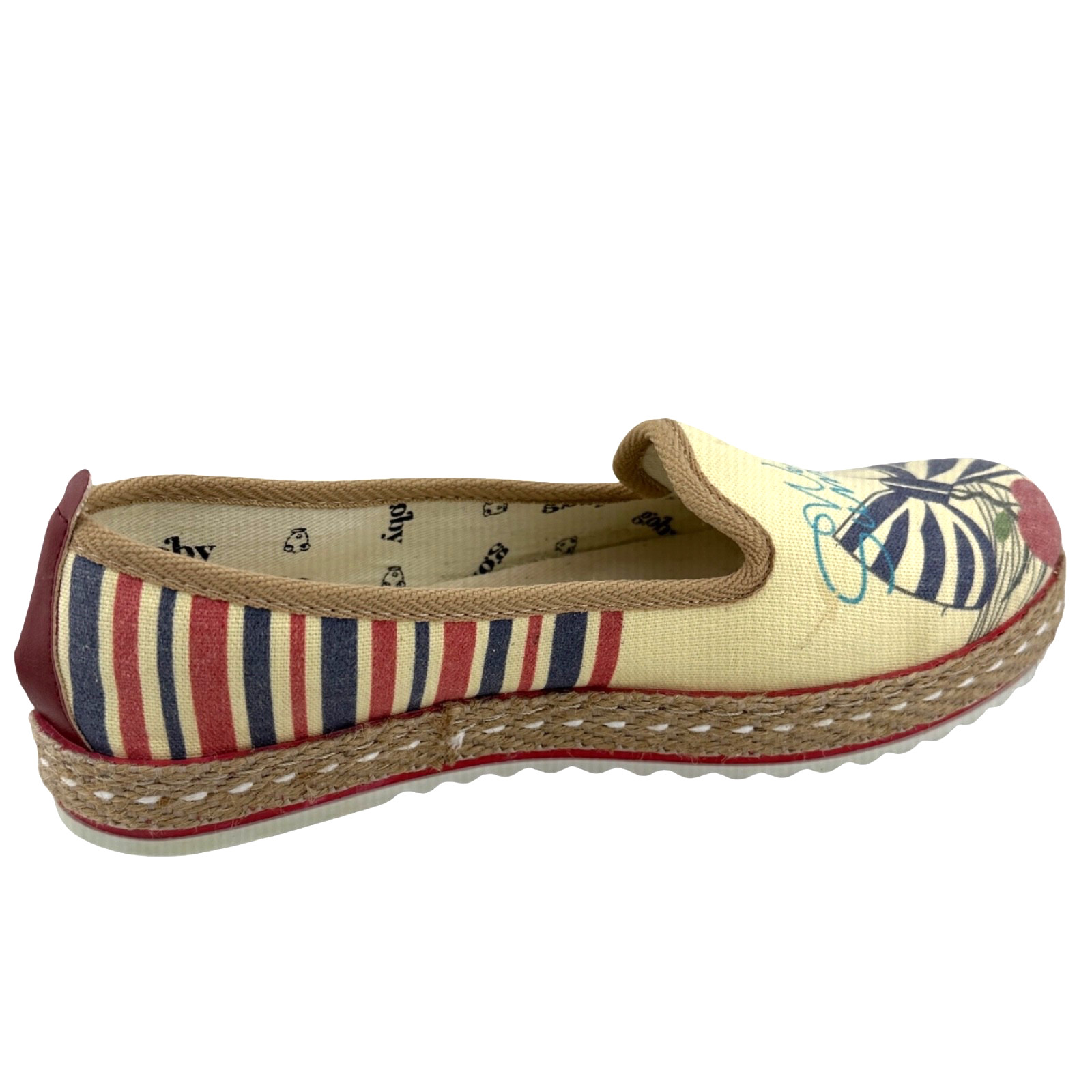Goby Cartoon Girl Graphics We Love Summer Canvas Espadrille Sneakers Shoes 7.5
