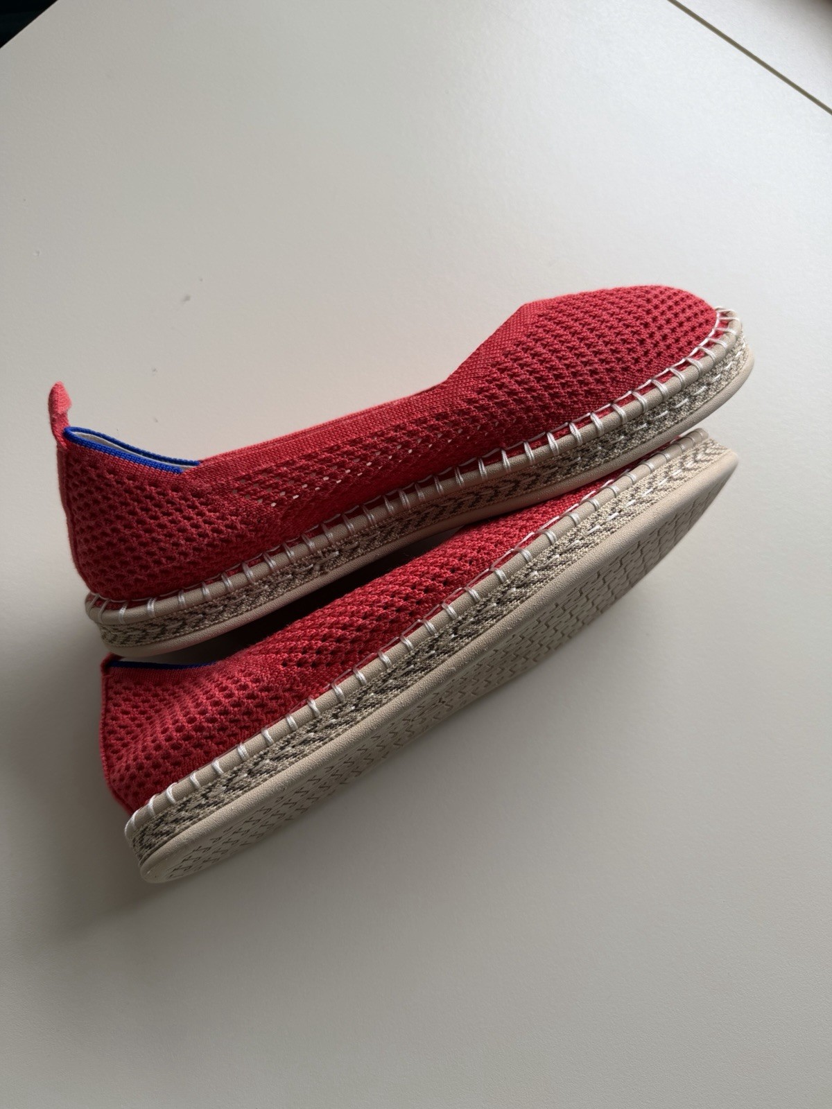 Rothy’s The Espadrille Flats Reddish Knit Slip-On Shoes Size 8