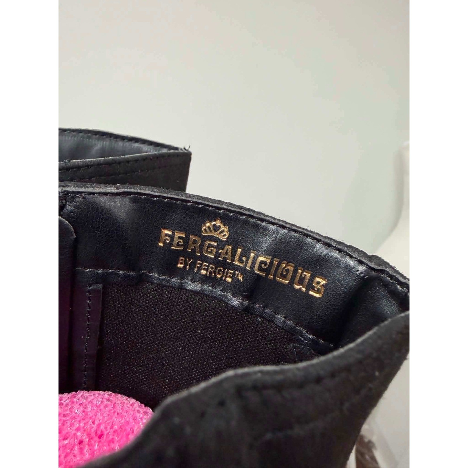 Vtg Fergalicious by Fergie Tinley Black Woven Back Knee High Boots Womens 6.5M